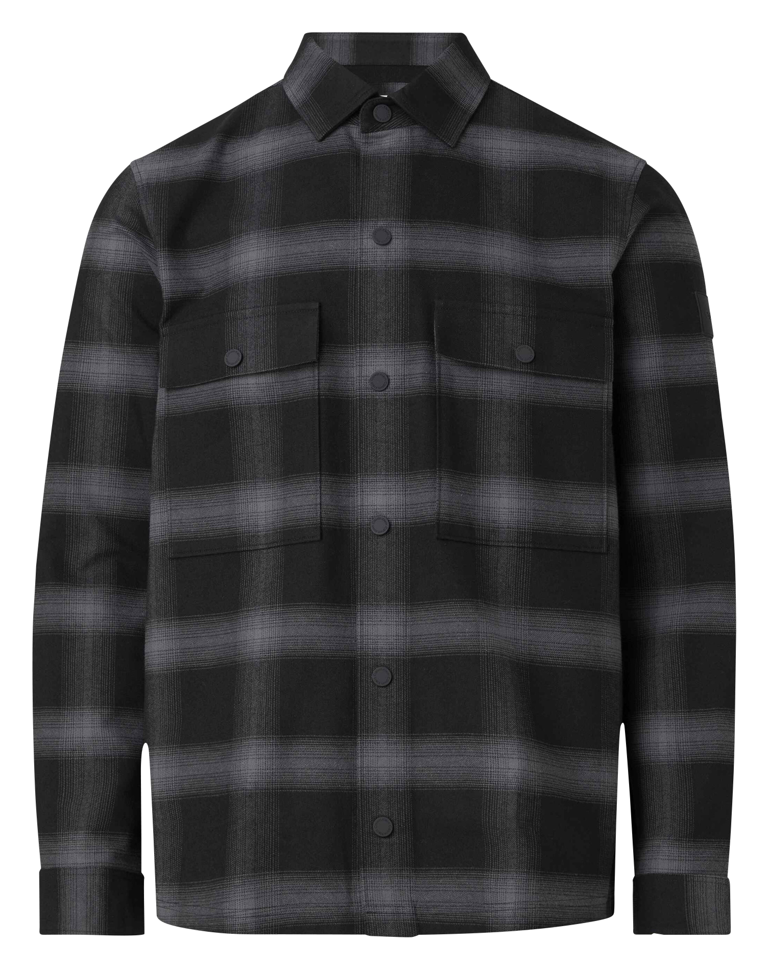 Checked cotton overshirt with classic collar CALVIN KLEIN Black
