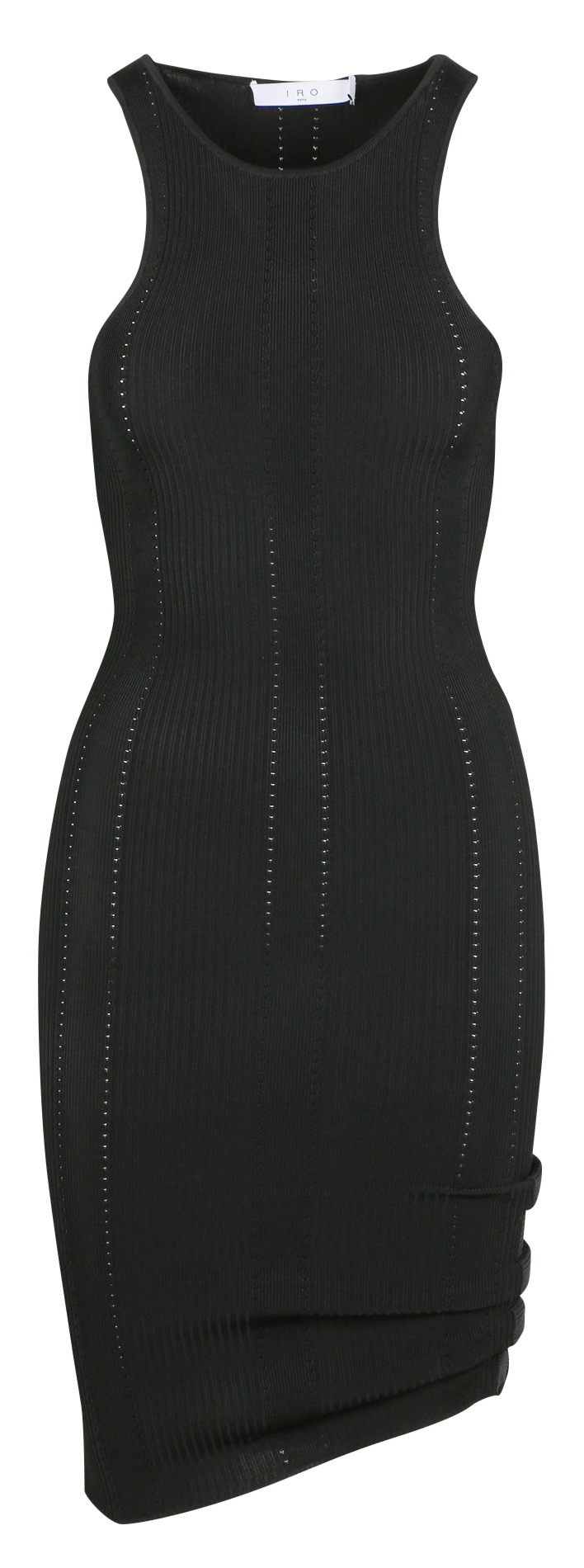 Short fitted round-neck knit dress IRO Black