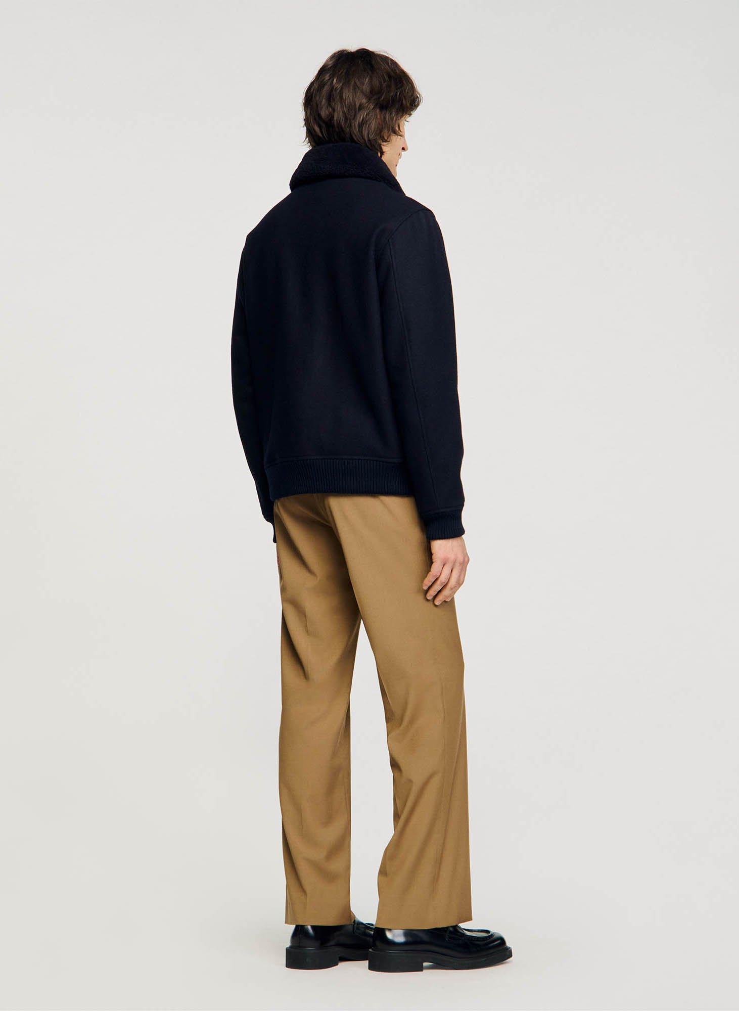 Vest van wolmix met ronde hals SANDRO Blauw