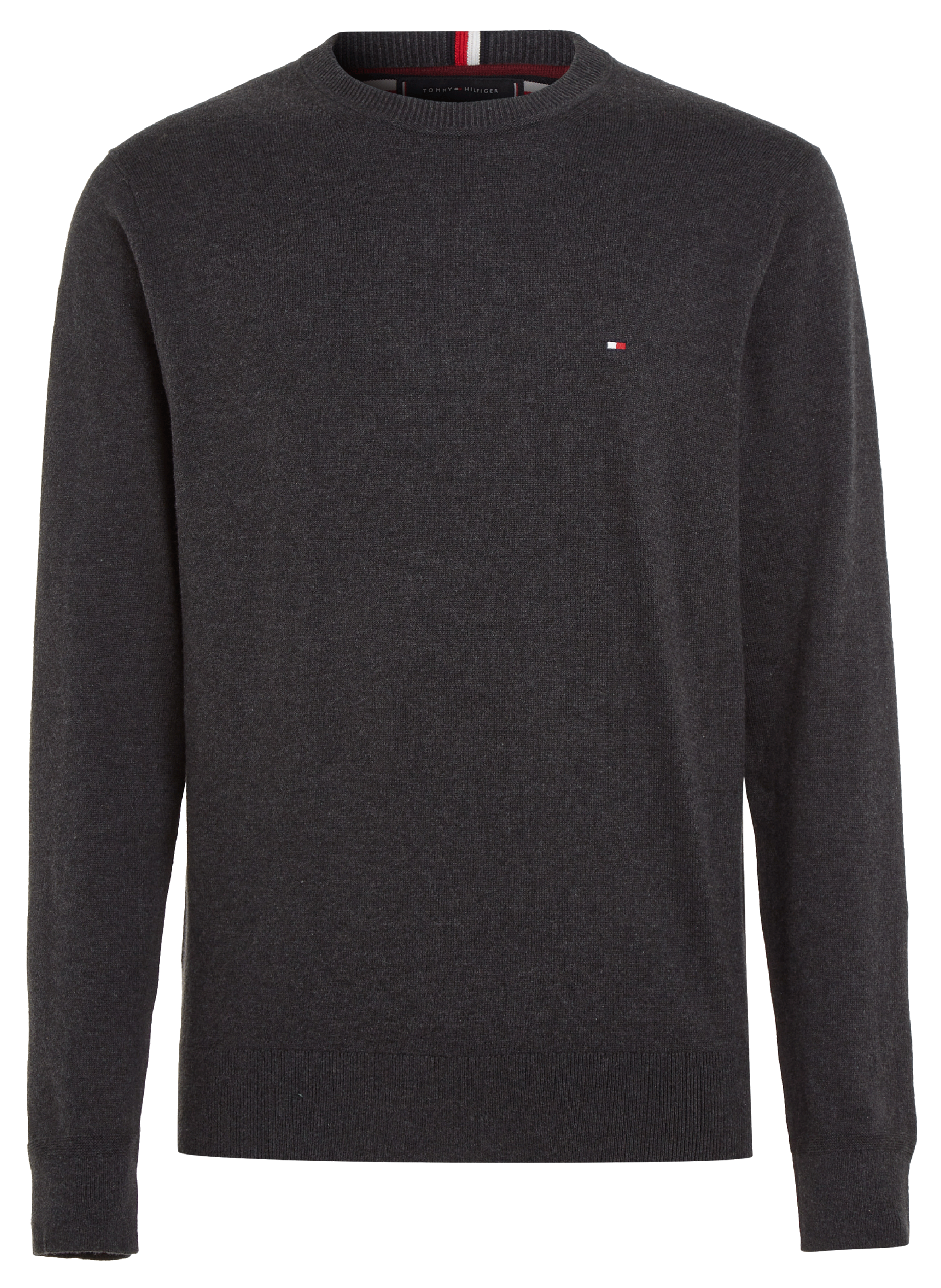 Gebreide trui met ronde hals - katoenblend TOMMY HILFIGER Grijs