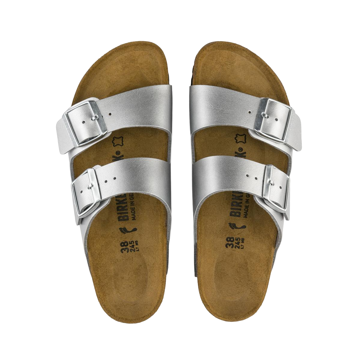 Faux leather sandals BIRKENSTOCK Silver