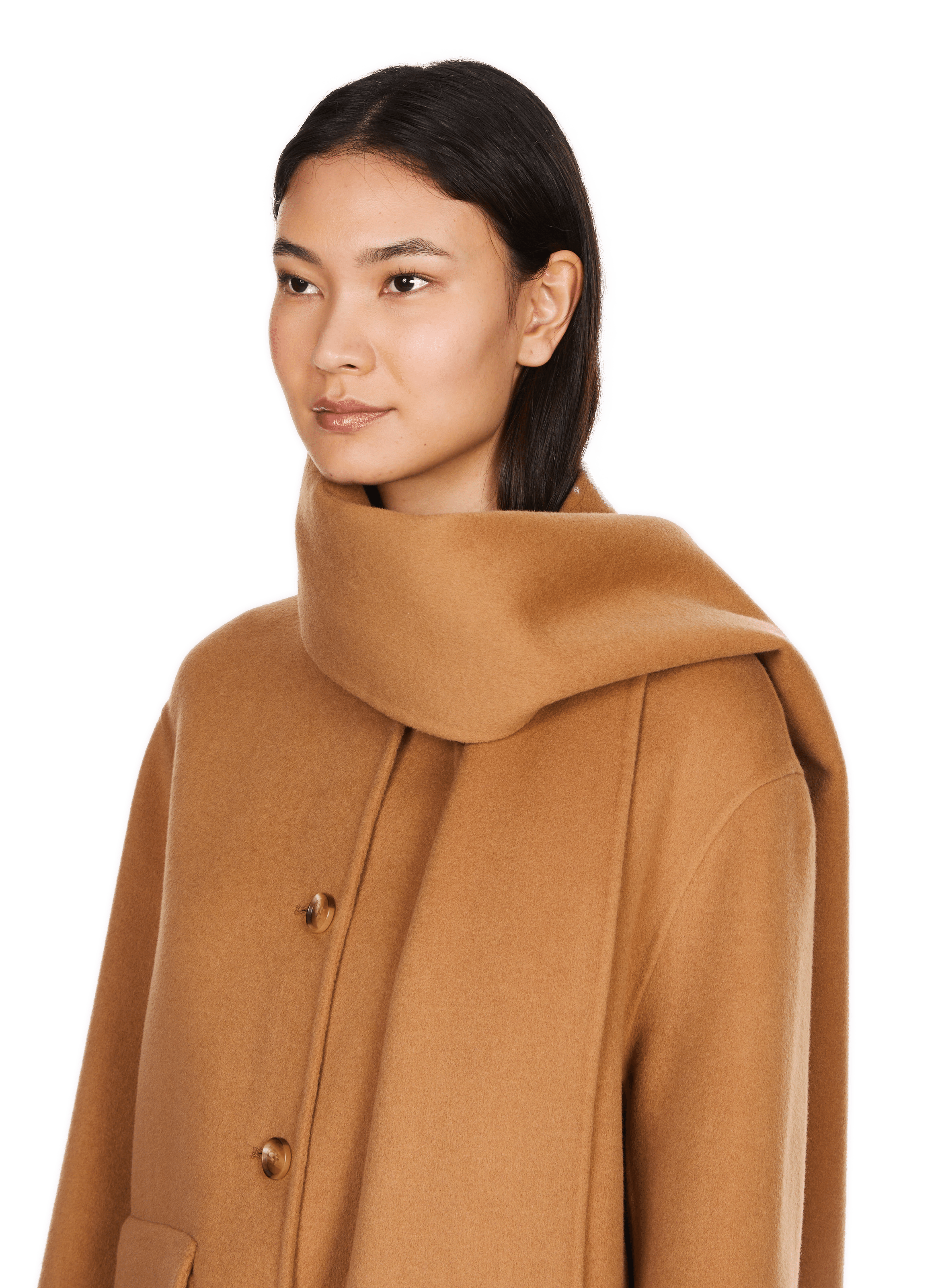 Cappotto scollo tondo in misto lana SAISON 1865 Marrone