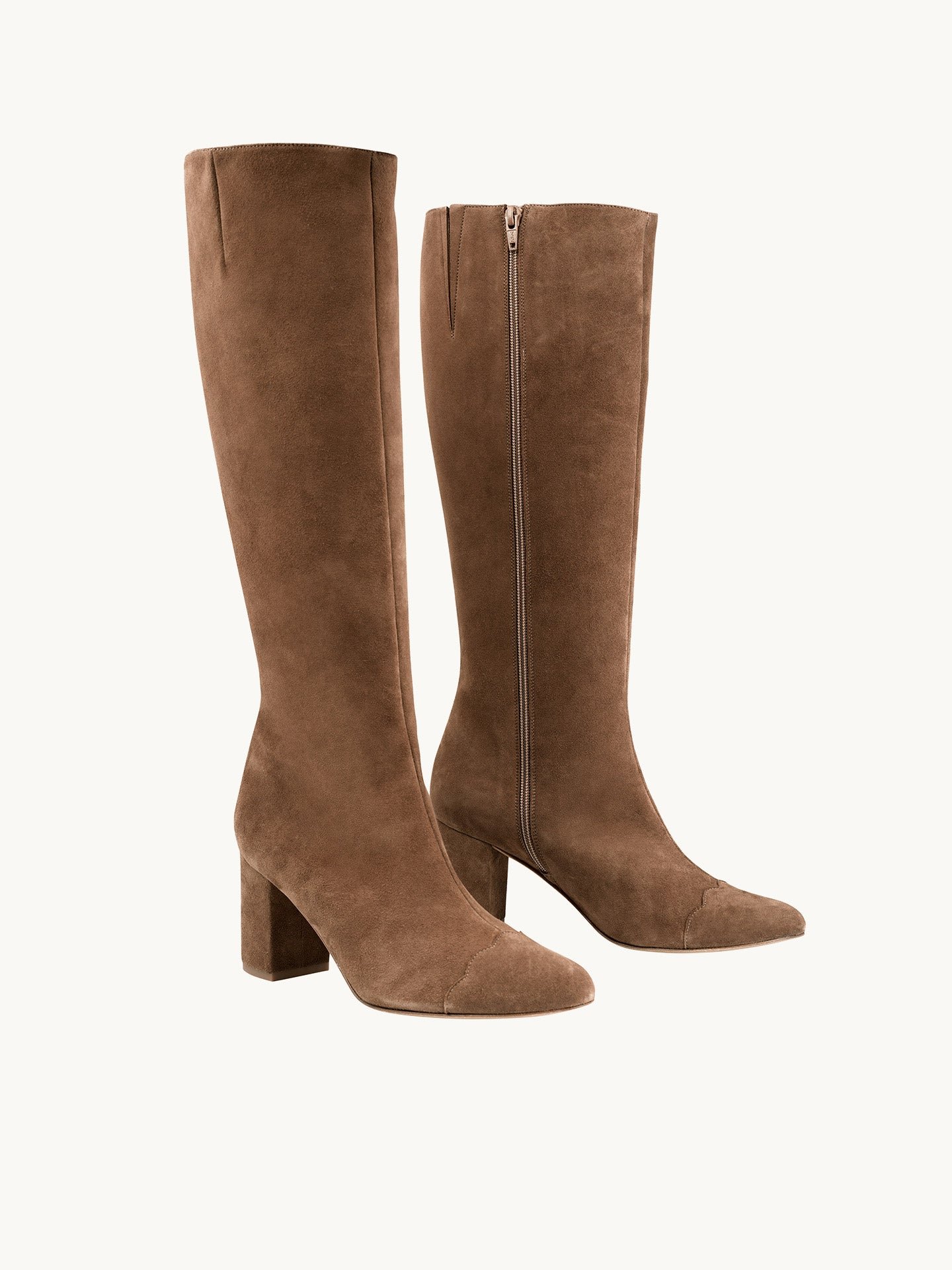 Heeled suede boots EMZI PARIS Brown