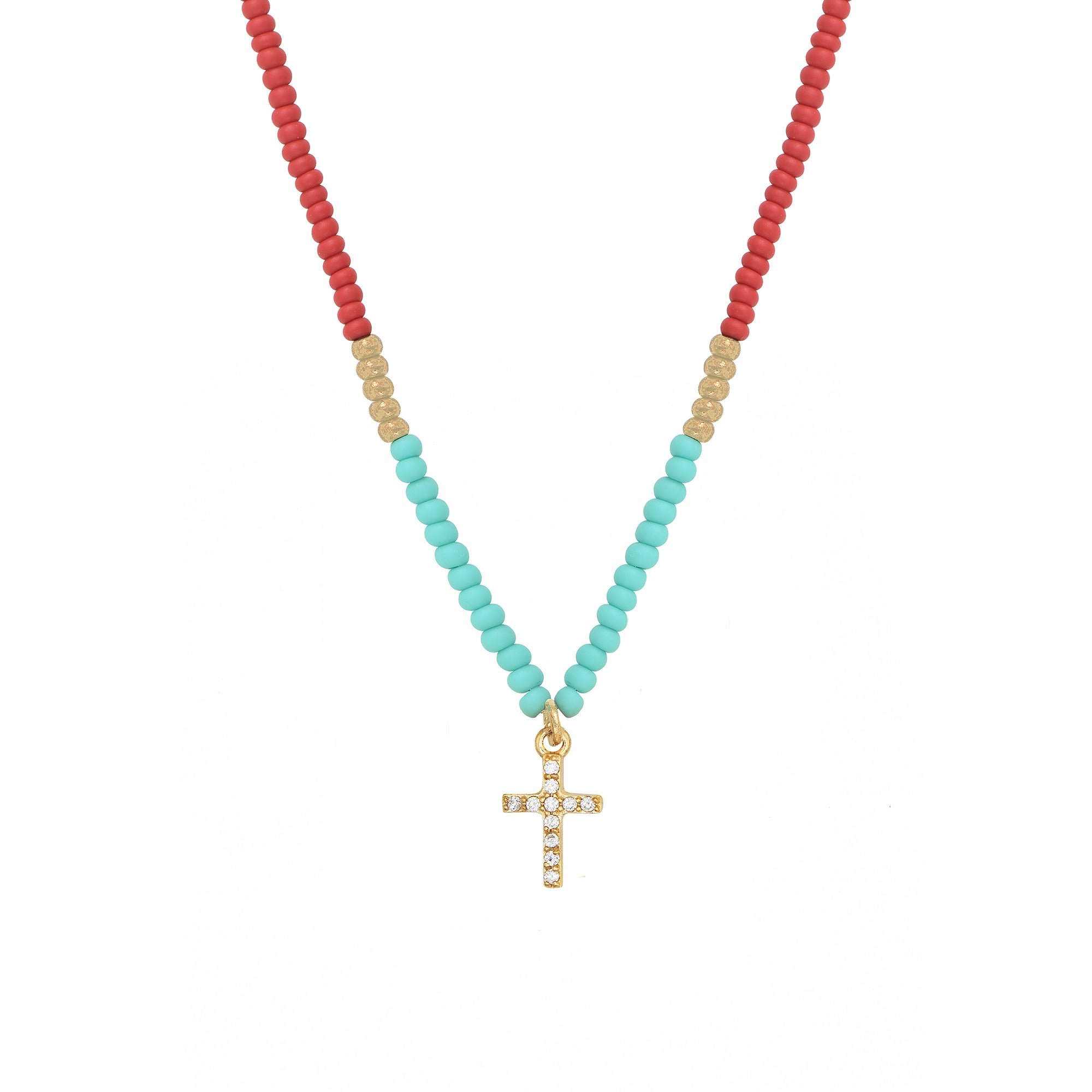 Gold-plated Capri Summer necklace NILAI Multicolored