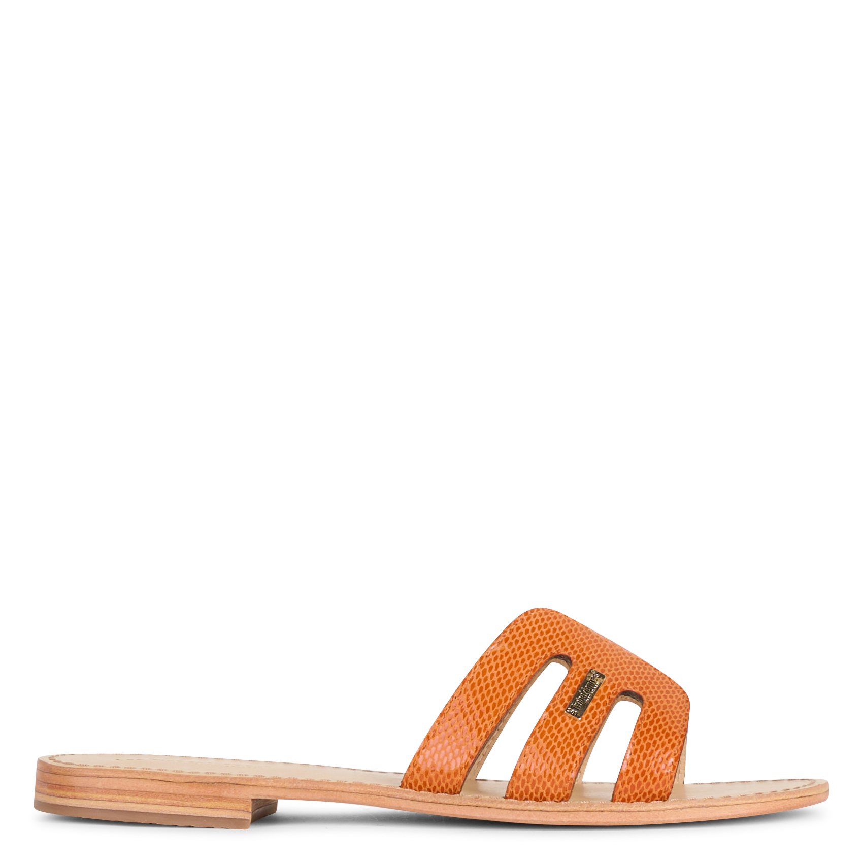 Aouda flat leather sandals LES TROPEZIENNES PAR M.BELARBI Orange