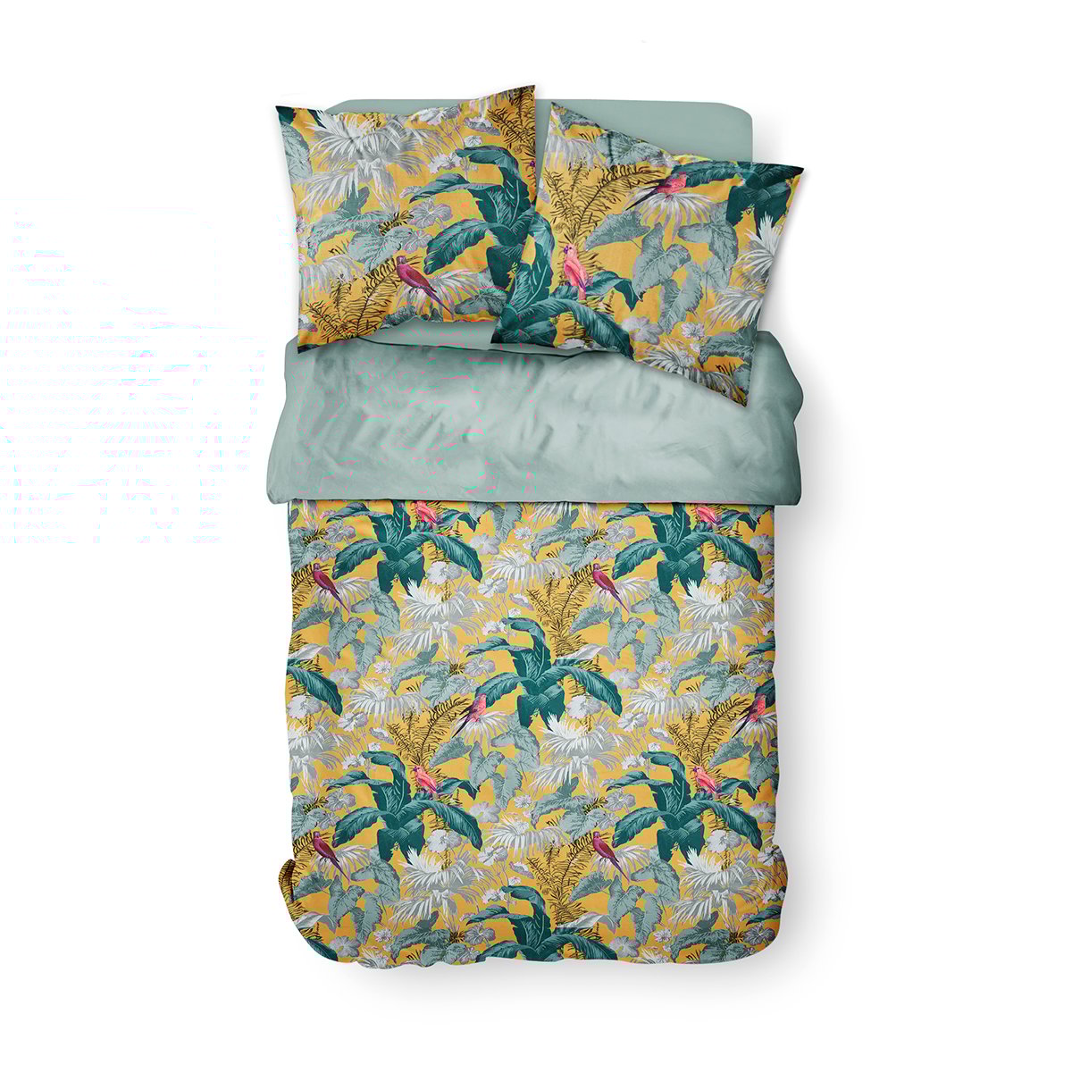 Printed cotton bed set TODAY LINGE DE MAISON Yellow