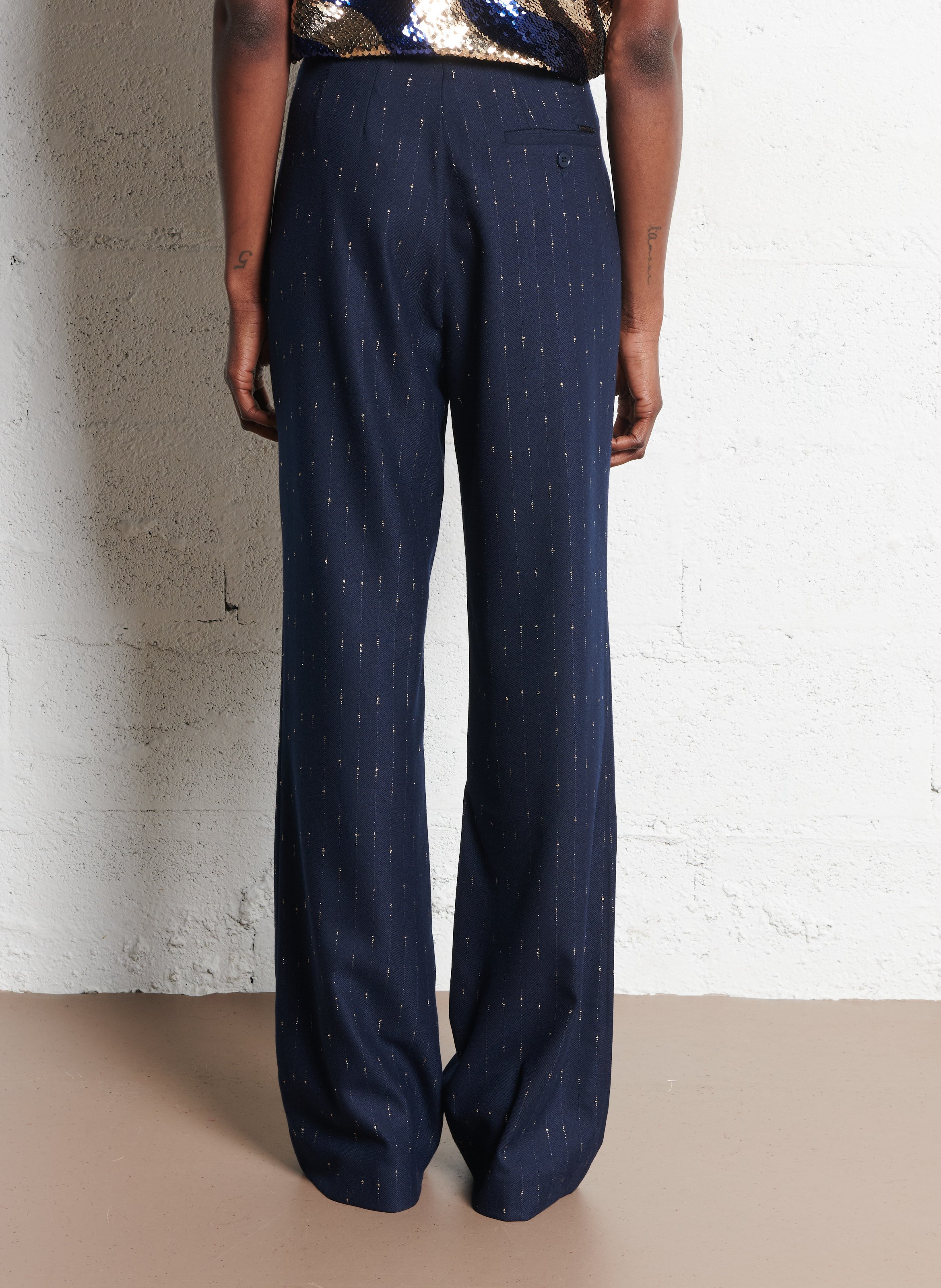 Pantalon large rayé ONE STEP Bleu