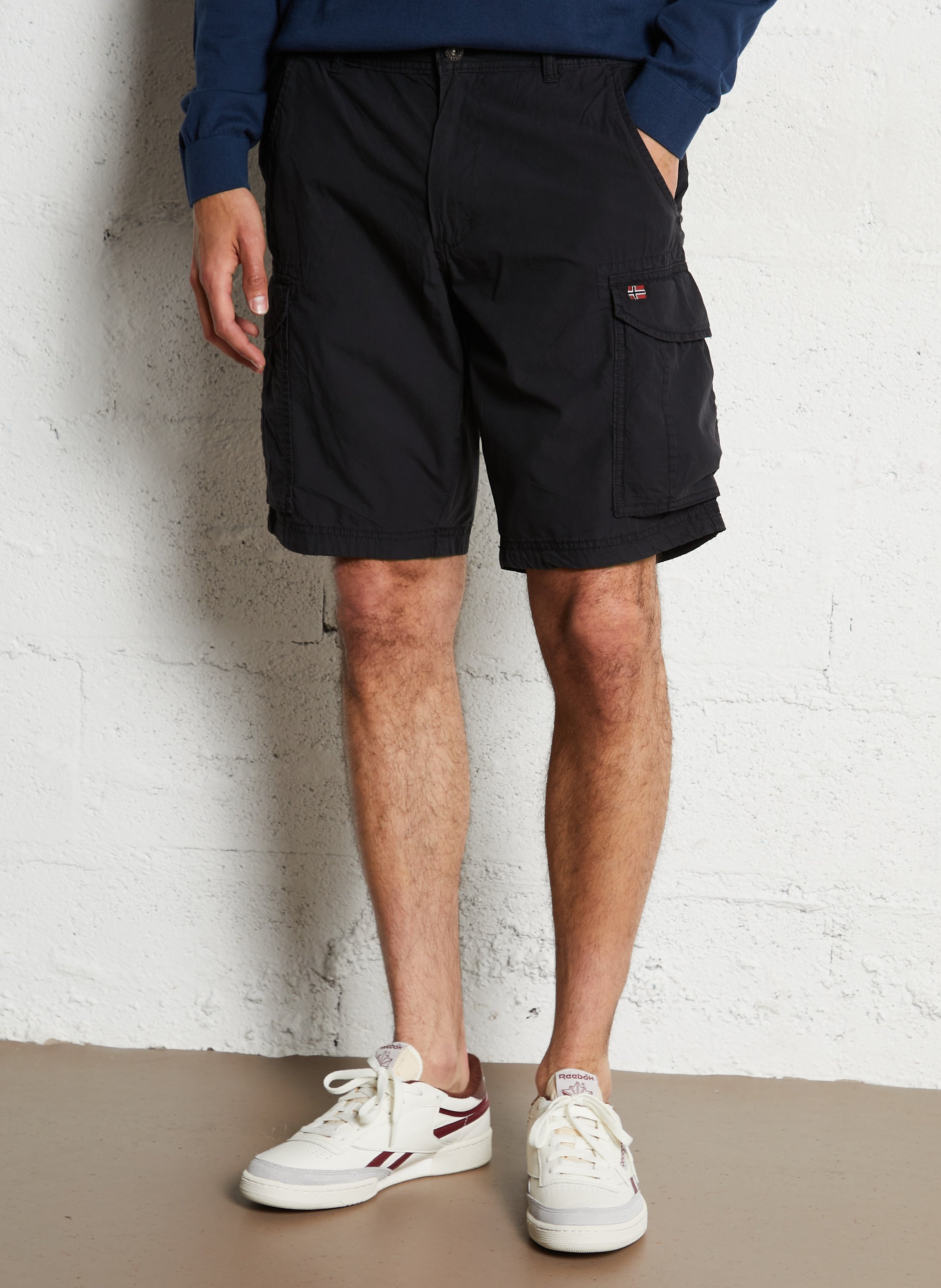 Straight cotton shorts NAPAPIJRI Black