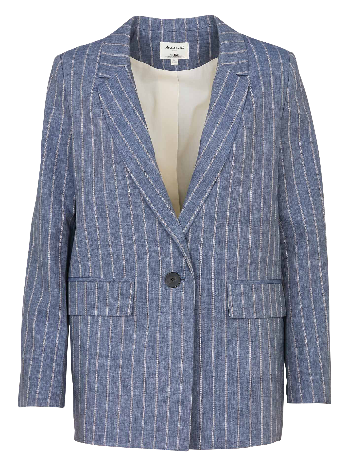 Veste de tailleur droite en lin MAISON 123 Bleu