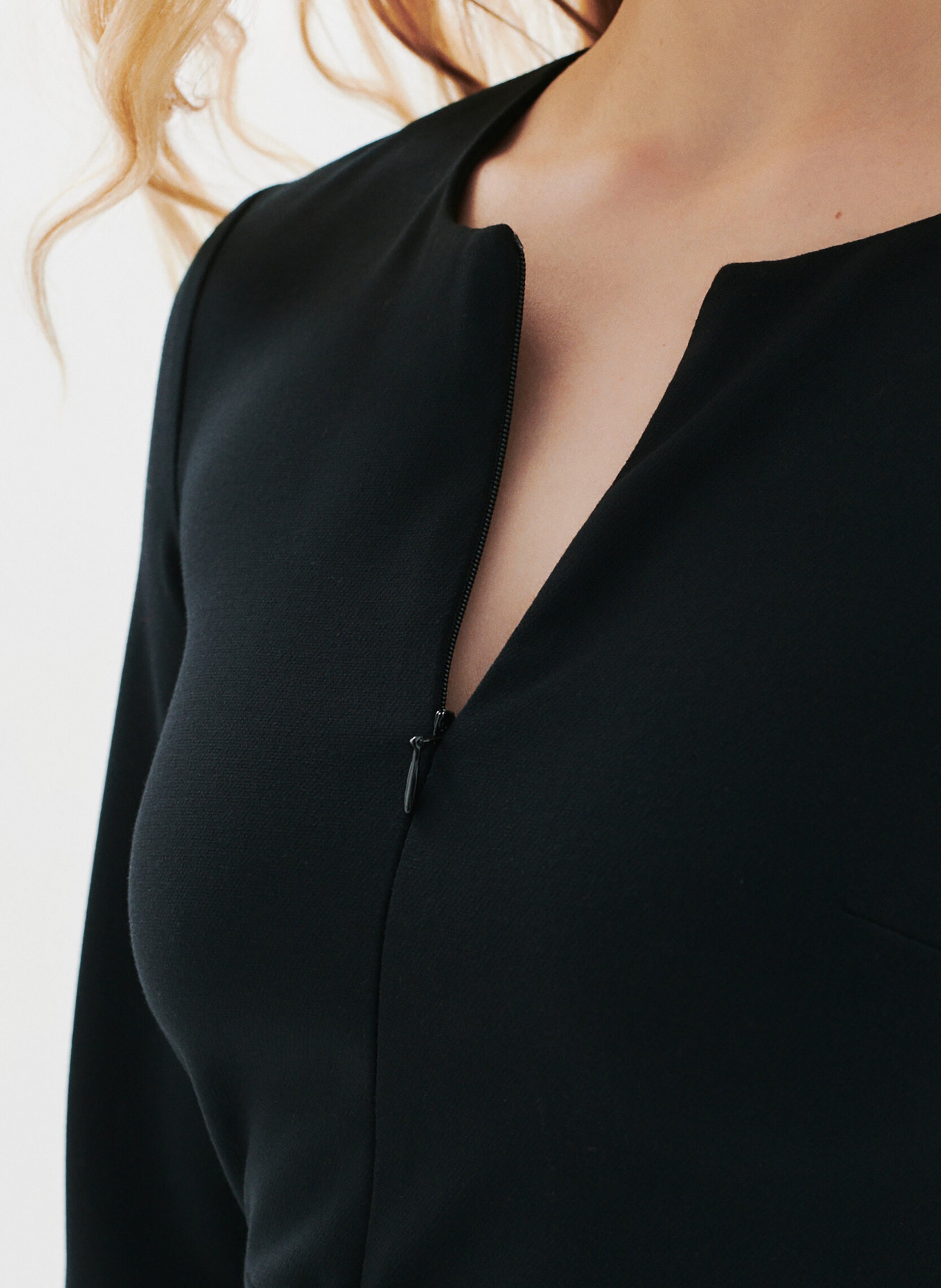 Robe midi col rond CAROLL Noir