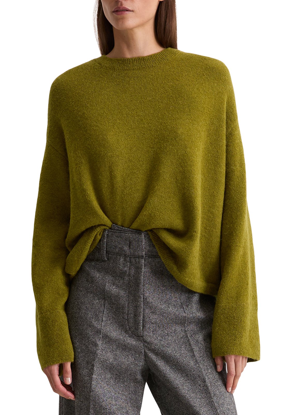 Jersey oversize de punto con cuello redondo MARC O'POLO Caqui