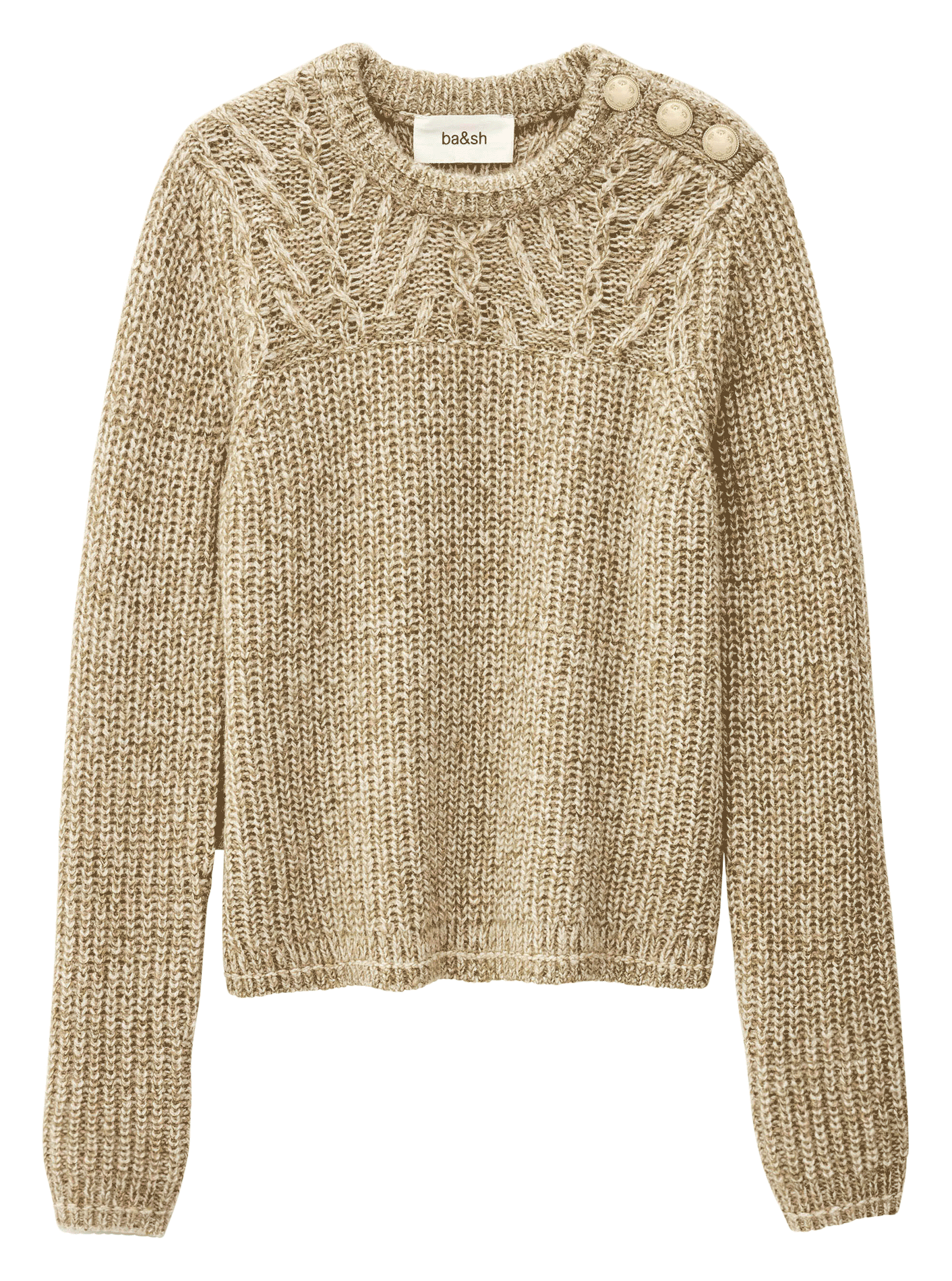 Oversized mixed wool sweater BA&SH Khaki