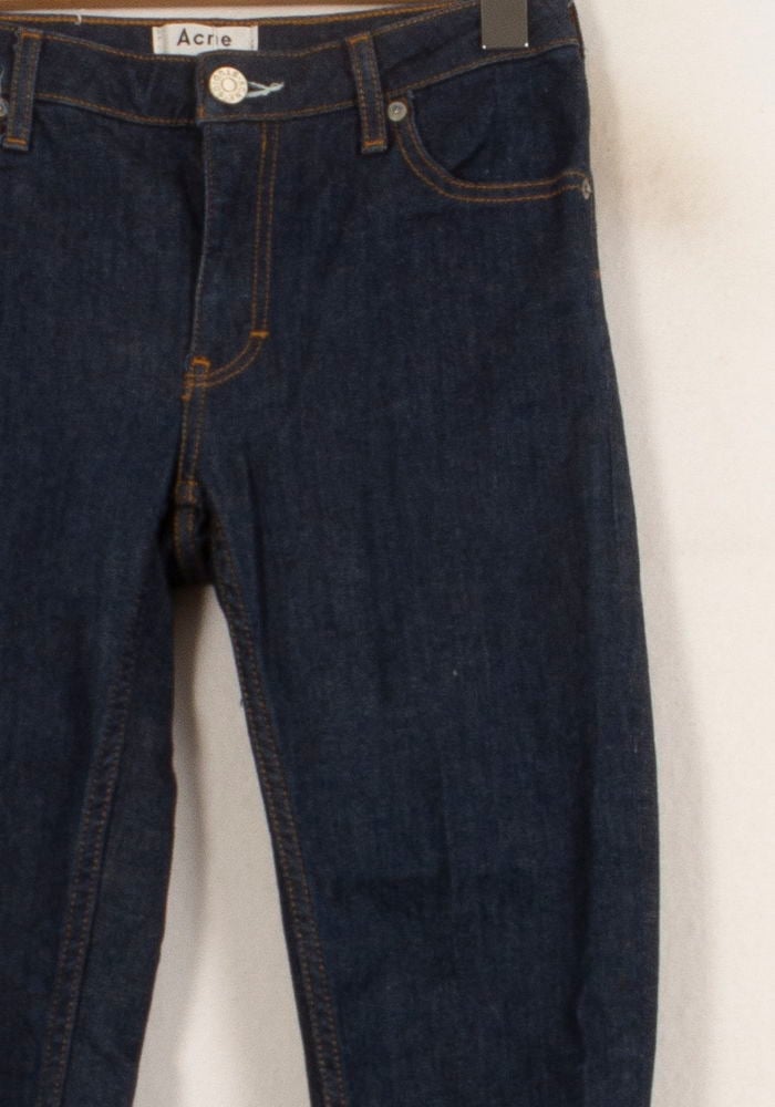 Cropped slim jeans with studs ACNE STUDIOS - Seconde Main Blue