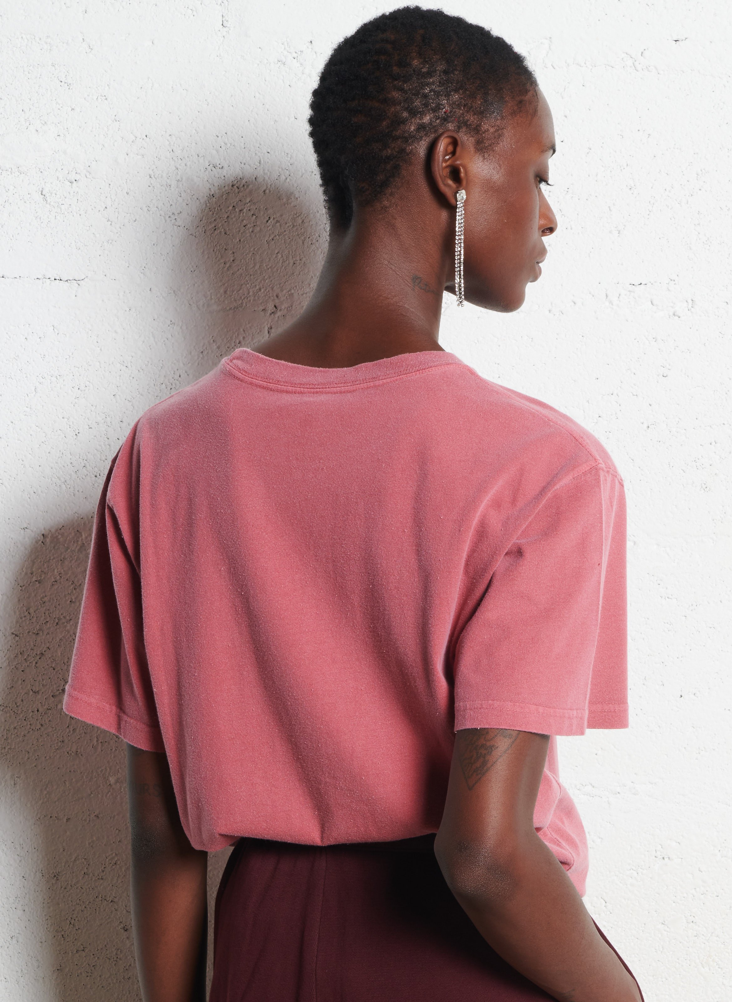 Tee-shirt droit col rond sérigraphié en coton NEWTONE Orange