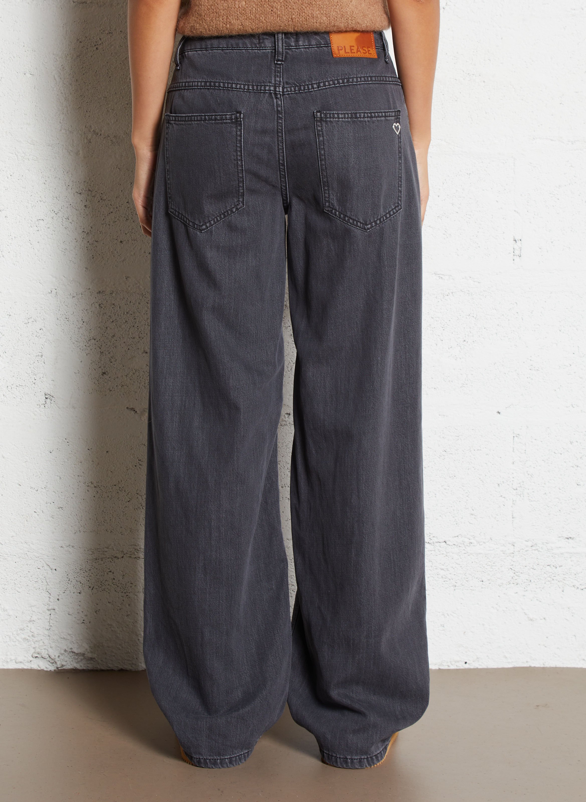 Jean large PLEASE Noir