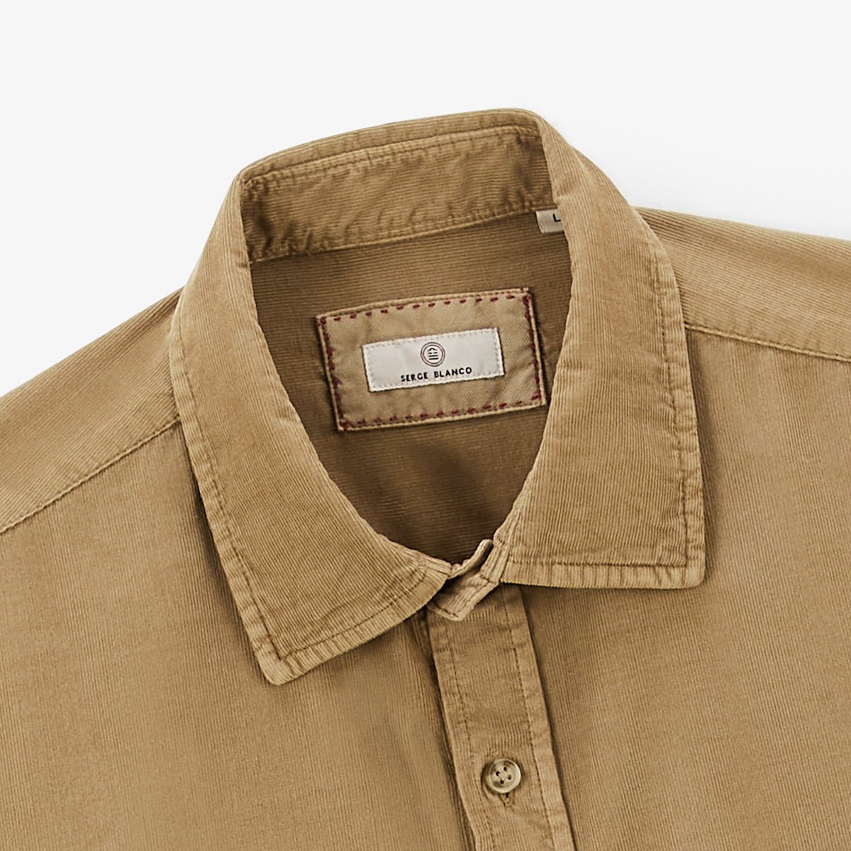 Solid velvet long-sleeve shirt SERGE BLANCO Beige
