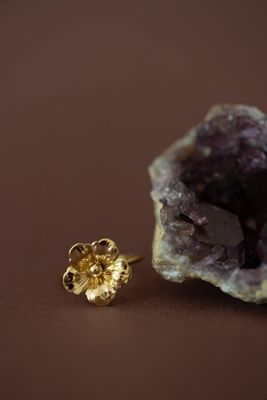 AGLAÉ - Fine gold-plated flower ring MONSIEUR SIMONE Golden