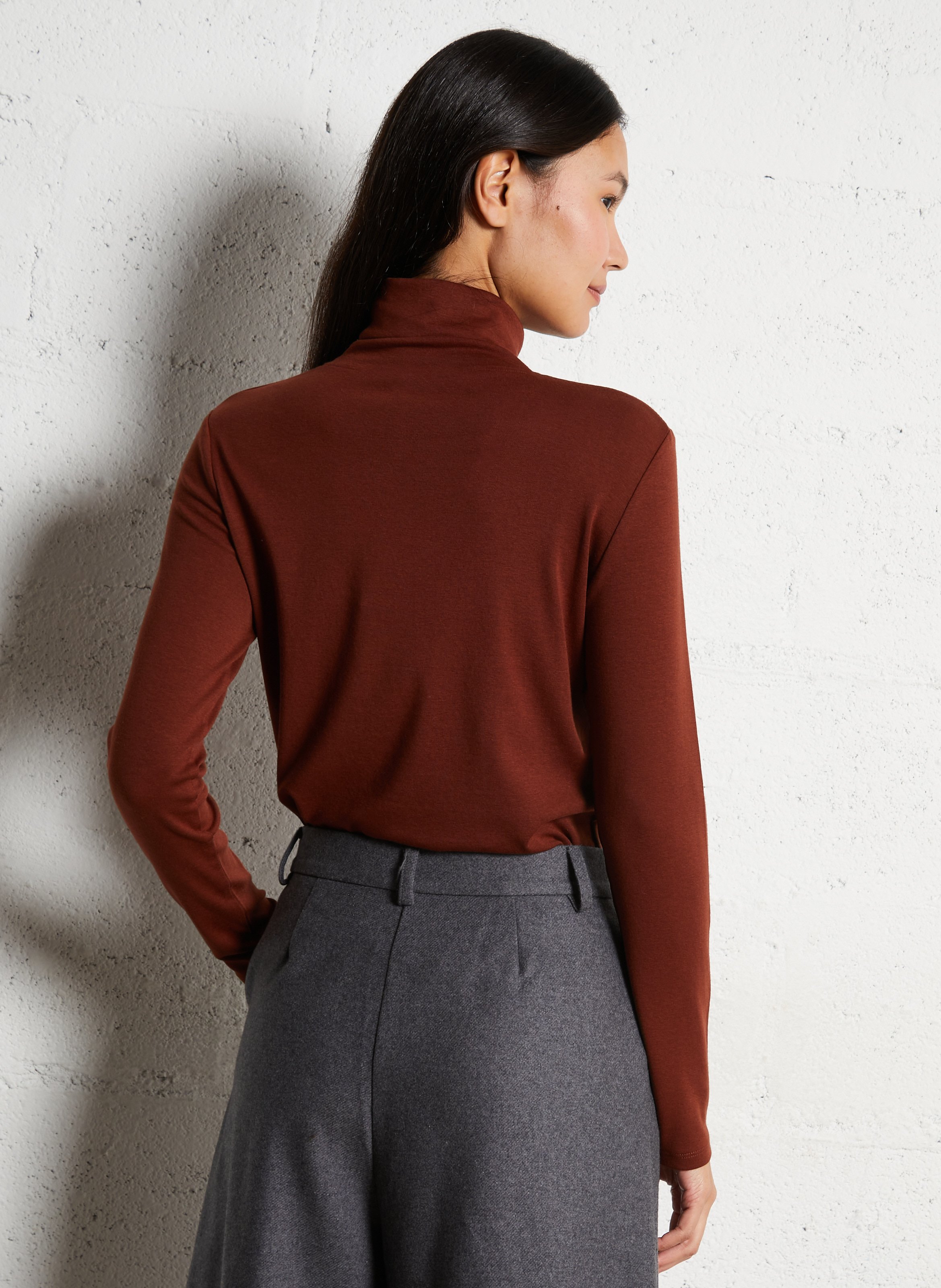 Tee-shirt droit col roulé MAISON 123 Rouge