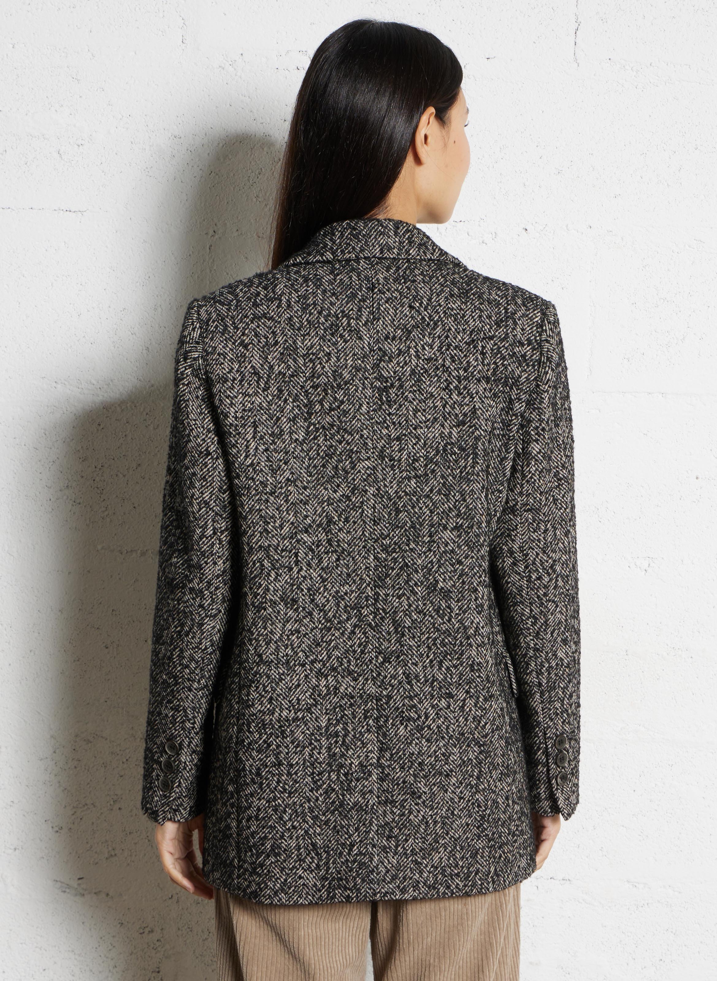 Veste droite col tailleur MAISON HOTEL Noir