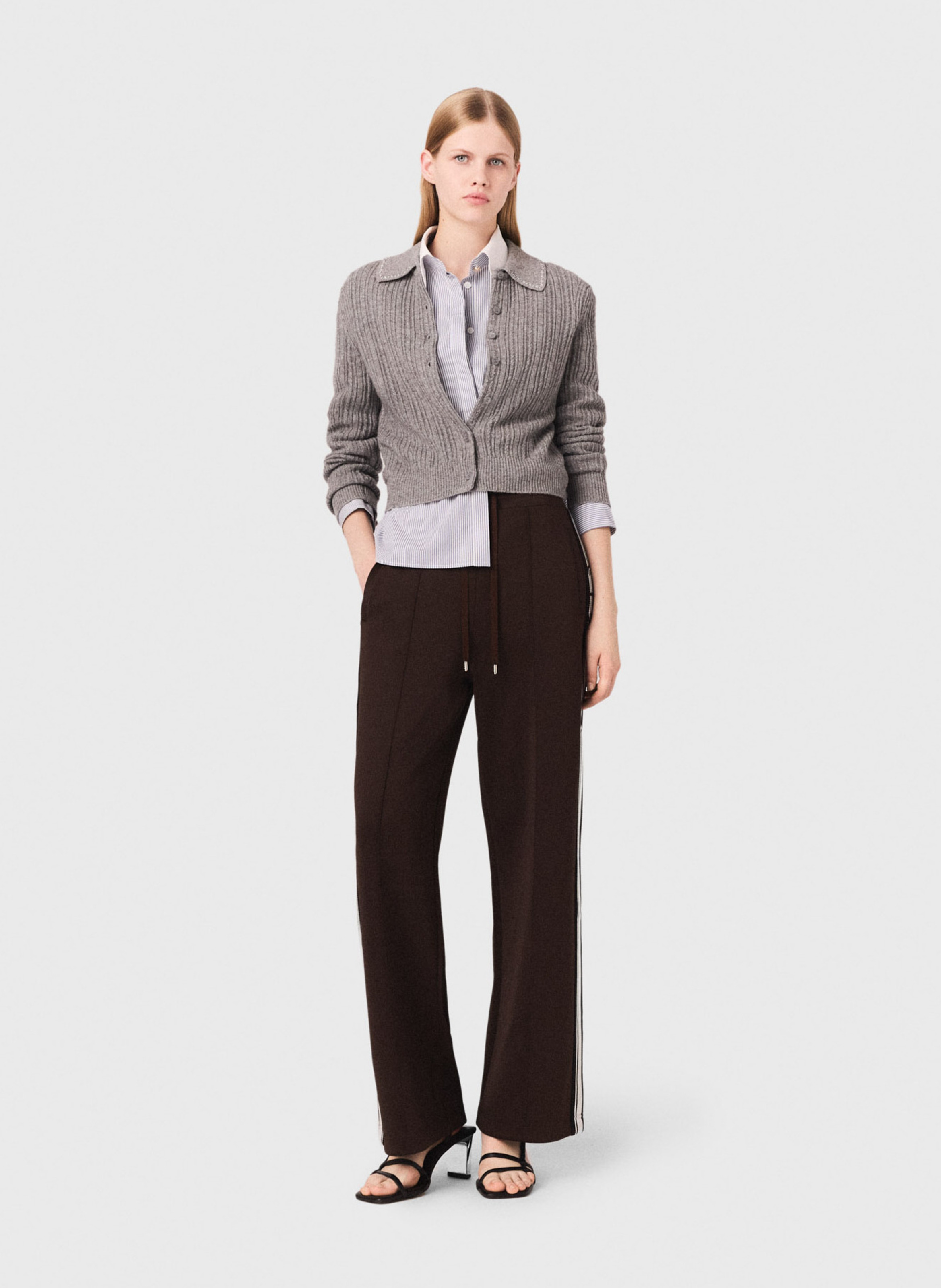 Pantalon droit MAJE Marron