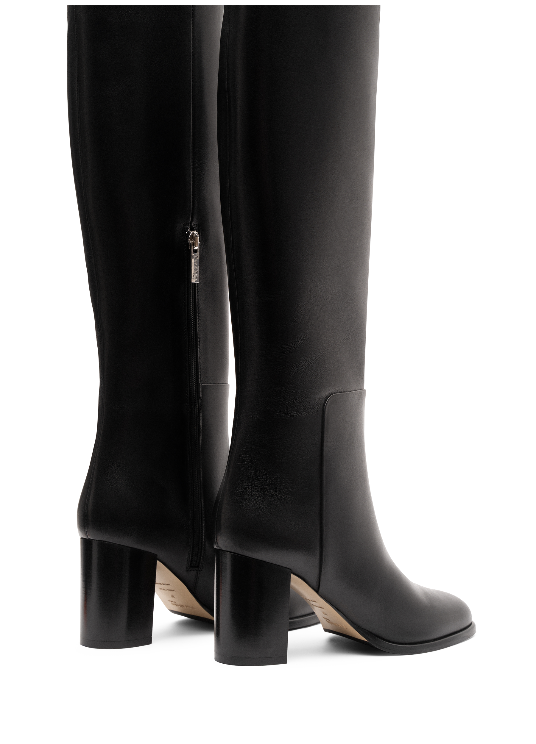 Smooth black calf leather boots PARALLELE PARIS Black