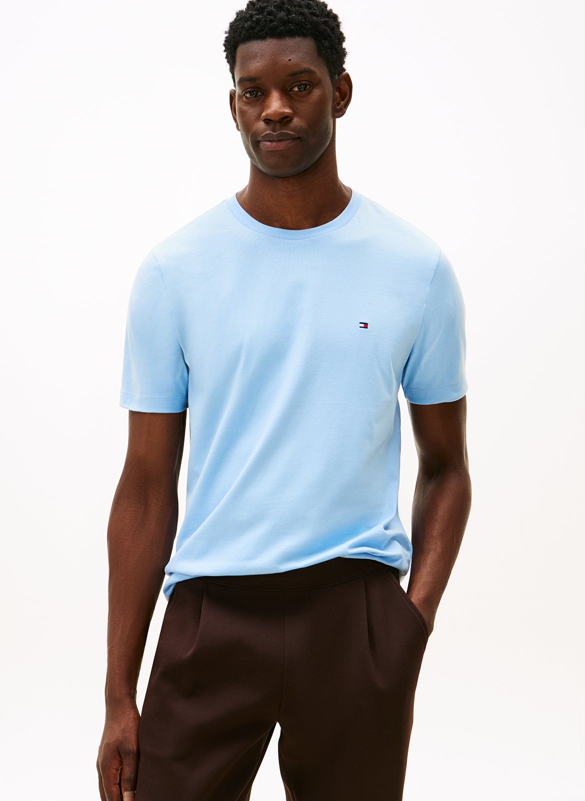 Round-neck cotton T-shirt TOMMY HILFIGER Blue