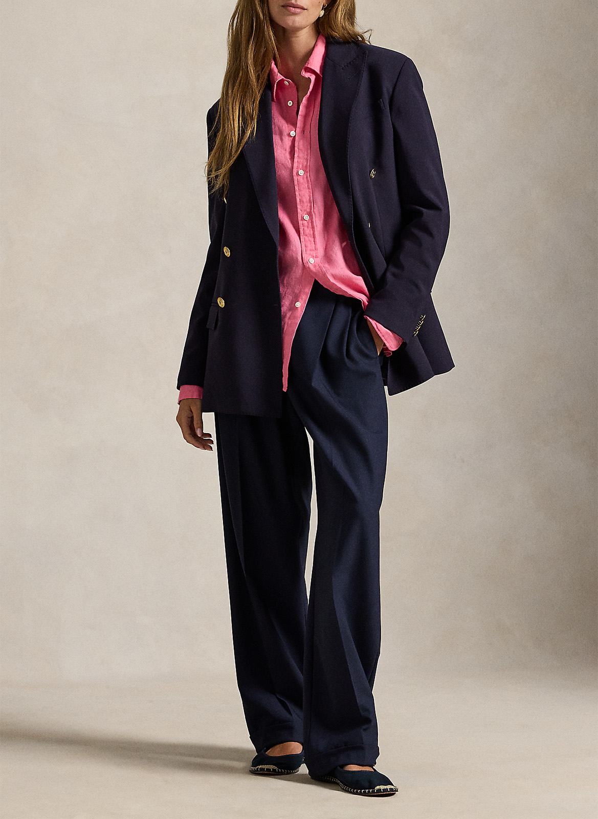 Straight linen shirt POLO RALPH LAUREN Pink