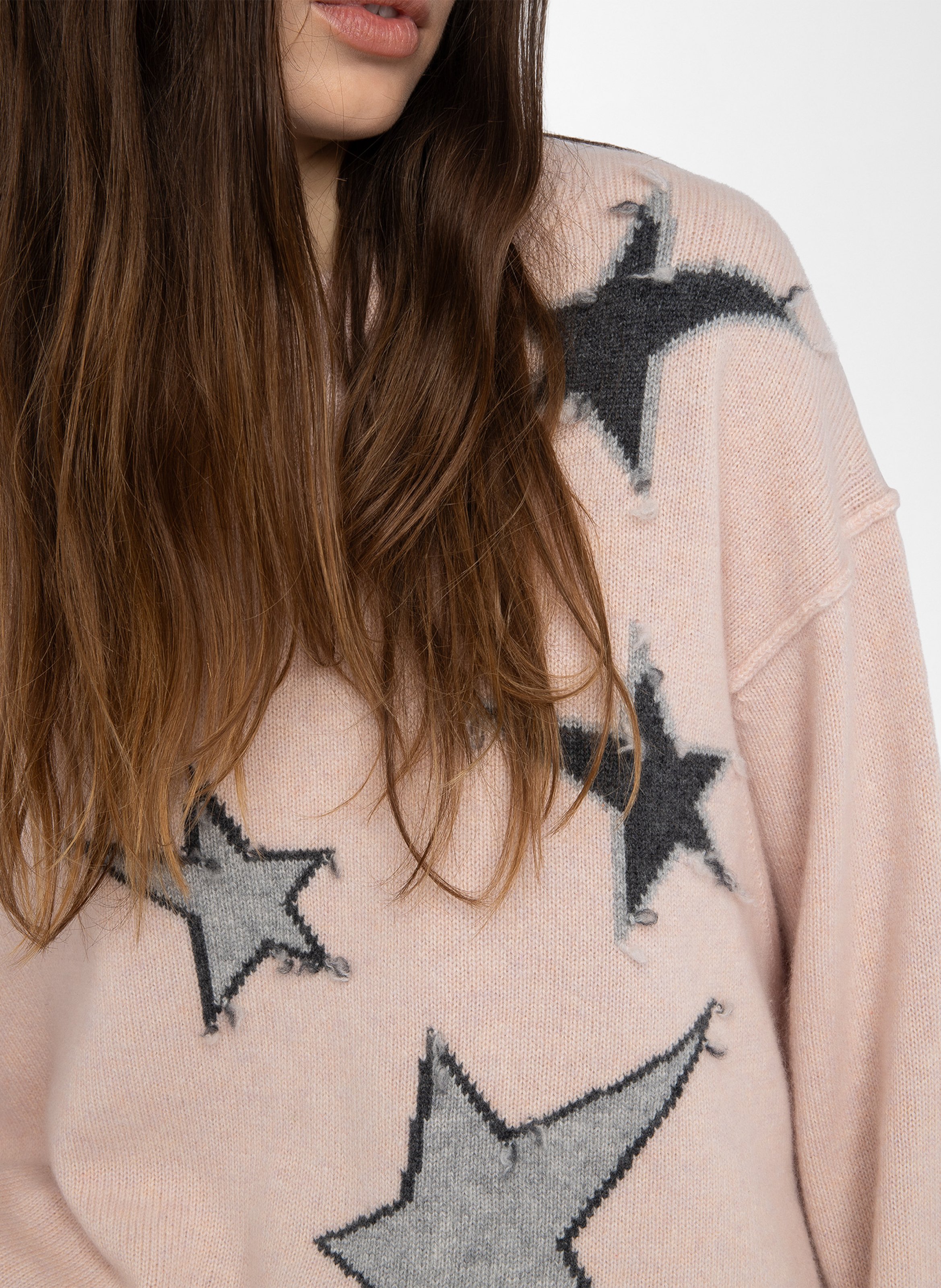 Pull col rond en cachemire ZADIG&VOLTAIRE Rose