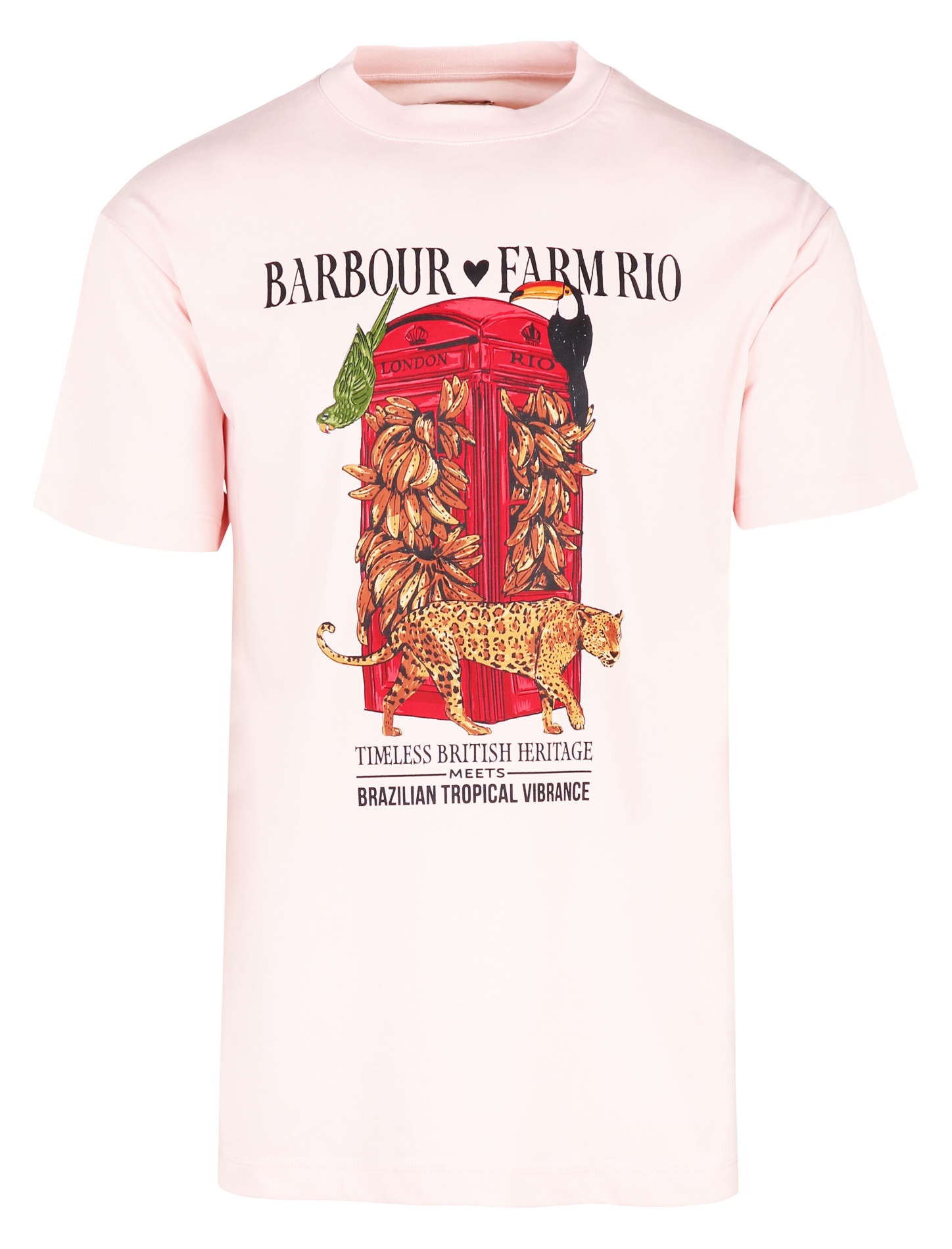 Tee-shirt droit col rond en coton BARBOUR Rose