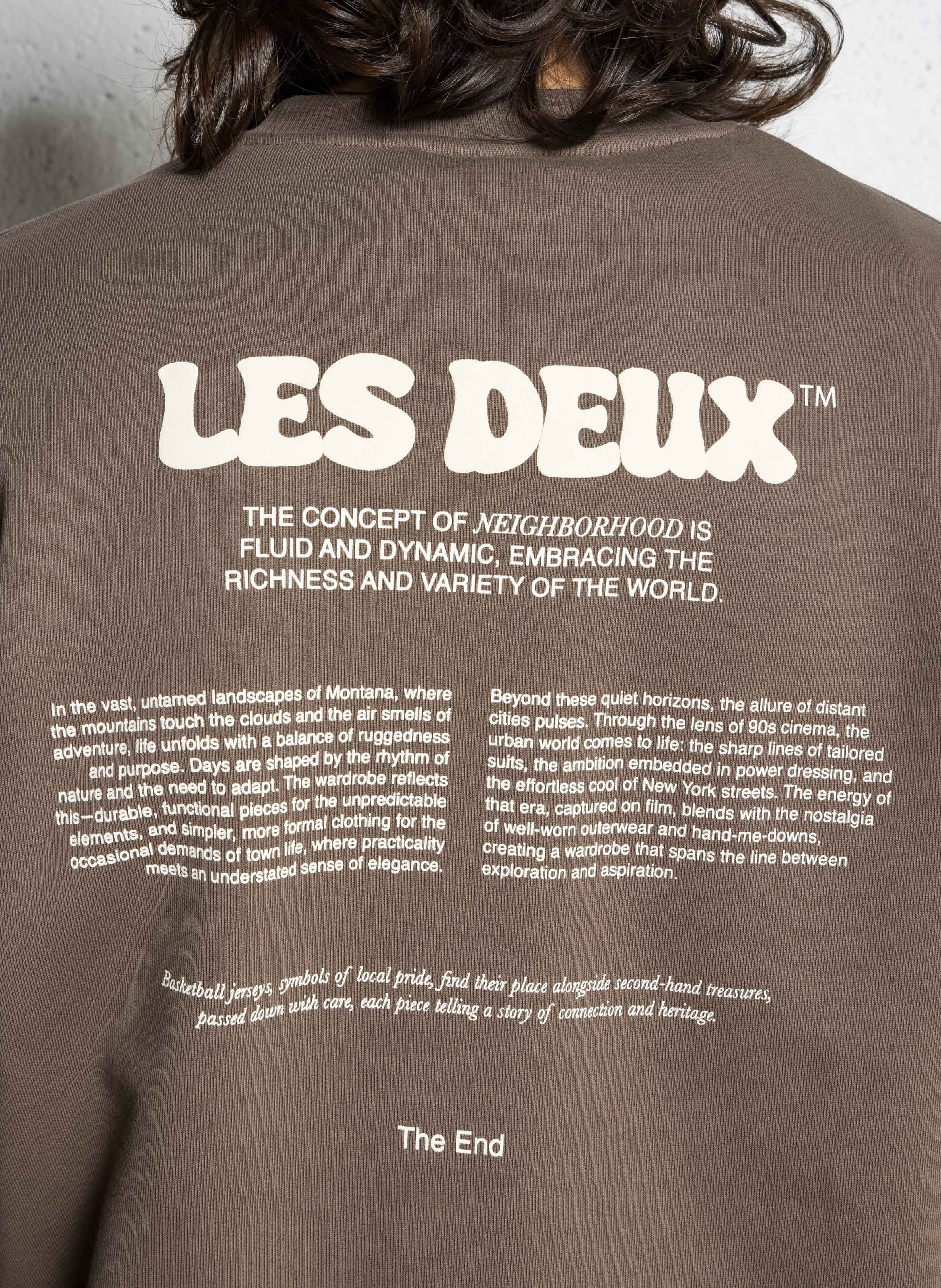 Straight round neck sweatshirt screen printed in organic cotton LES DEUX Beige