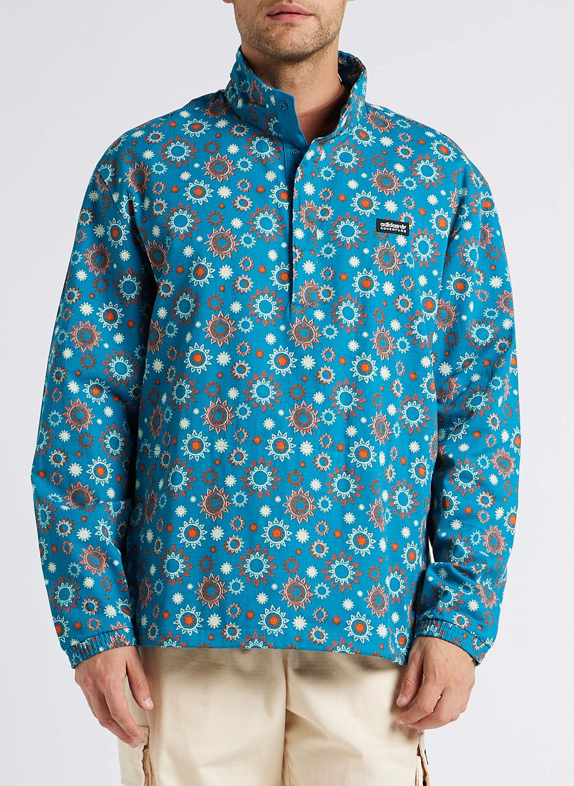 Coupe-vent en coton imprimé ADIDAS Marron