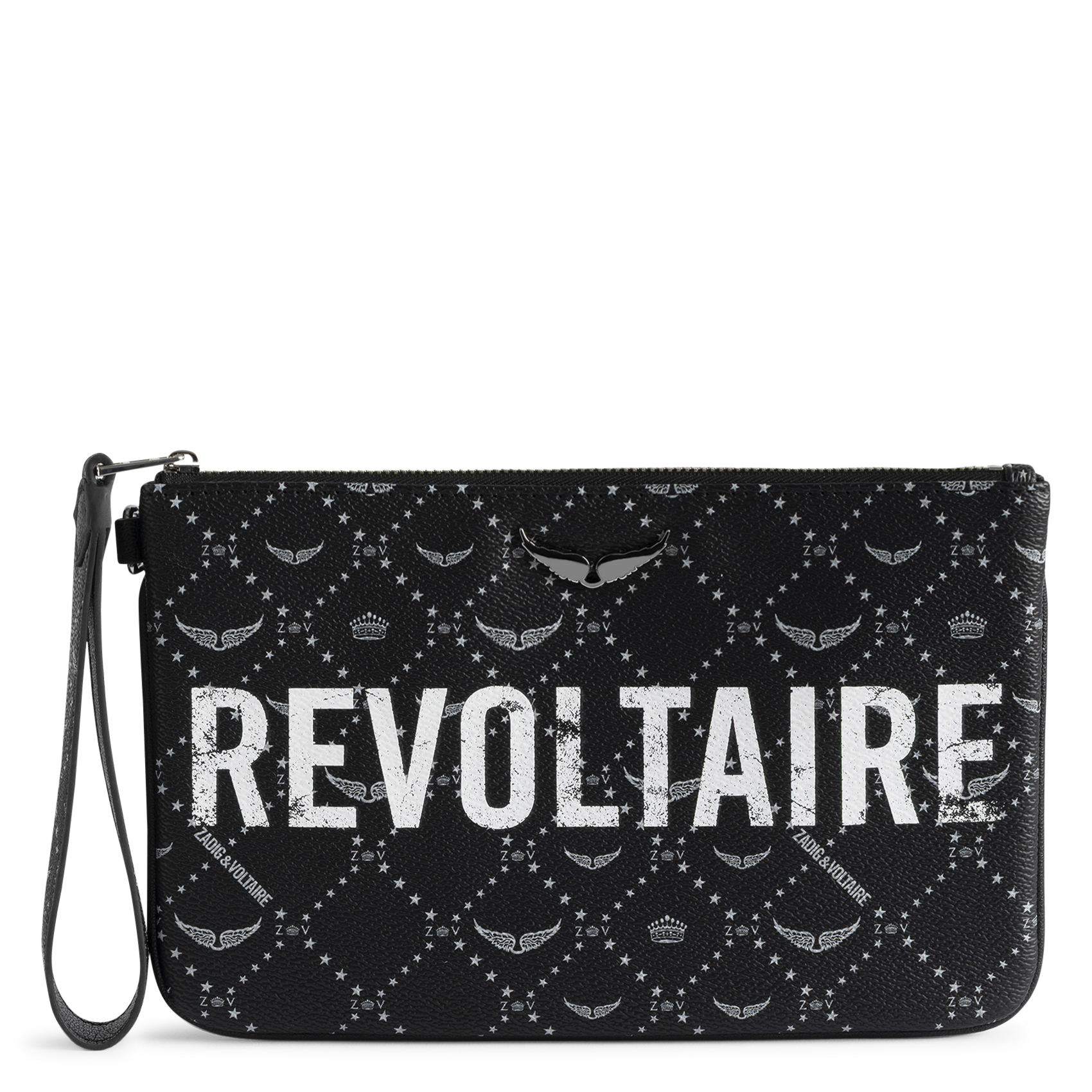Bedruckte Handtasche mit Reißverschluss ZADIG&VOLTAIRE Schwarz