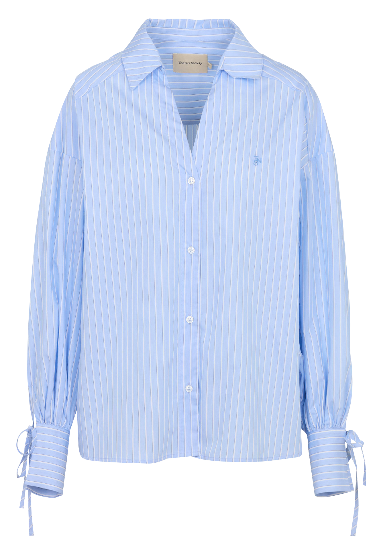 Chemise oversize en coton mélangé THE NEW SOCIETY Bleu