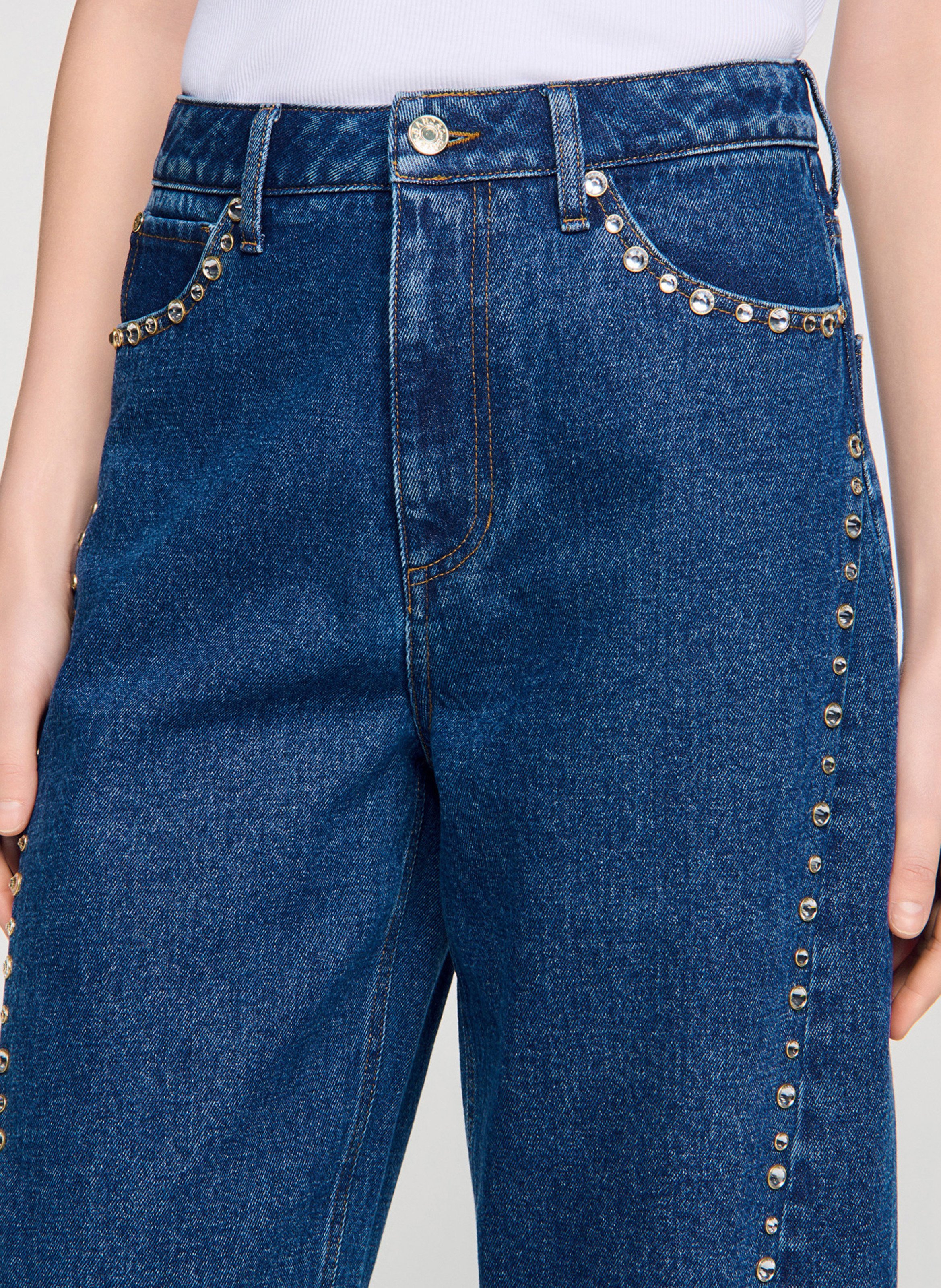 Jean barrel en coton SANDRO Bleu