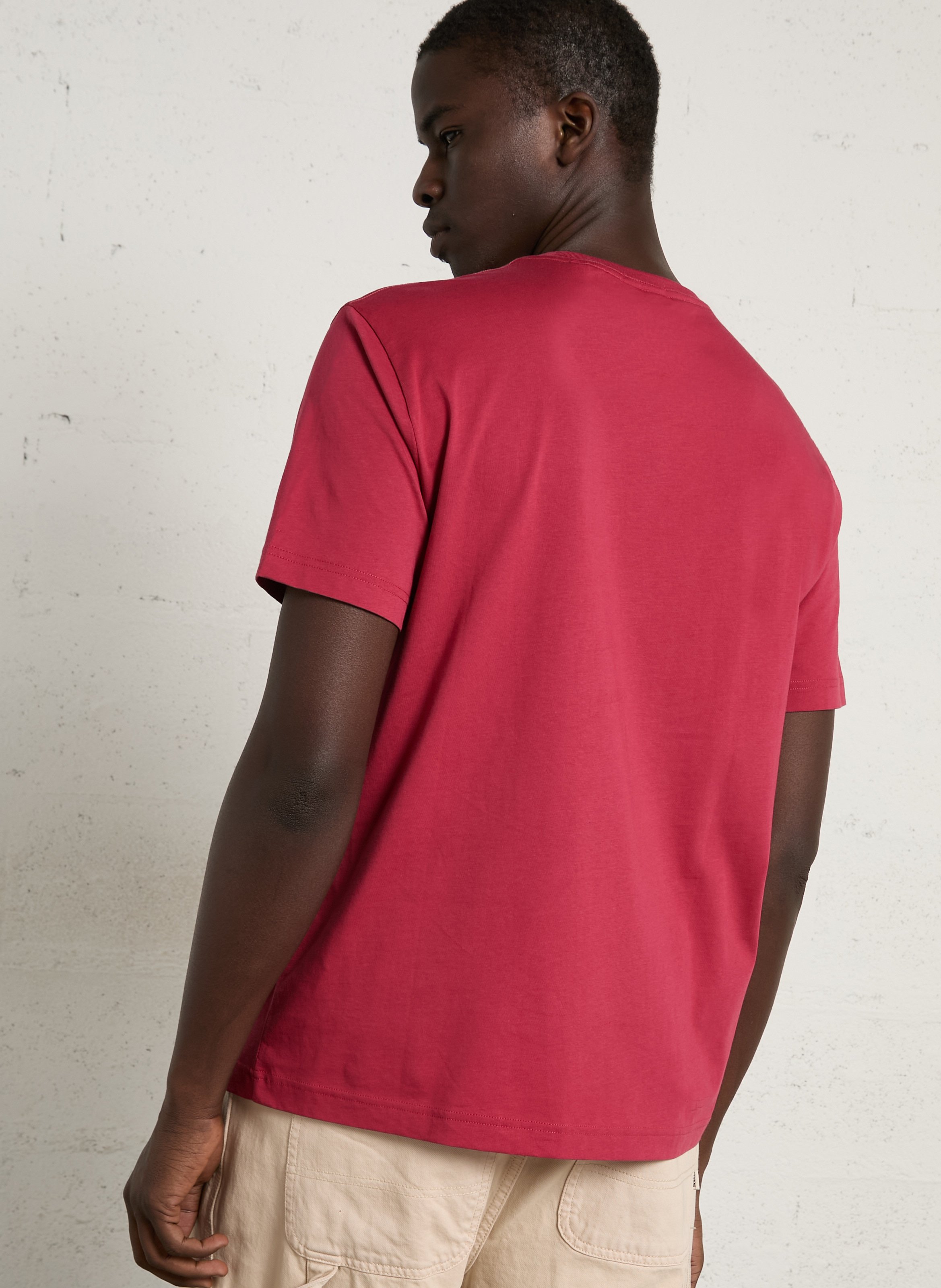 Round-neck cotton T-shirt GANT Red