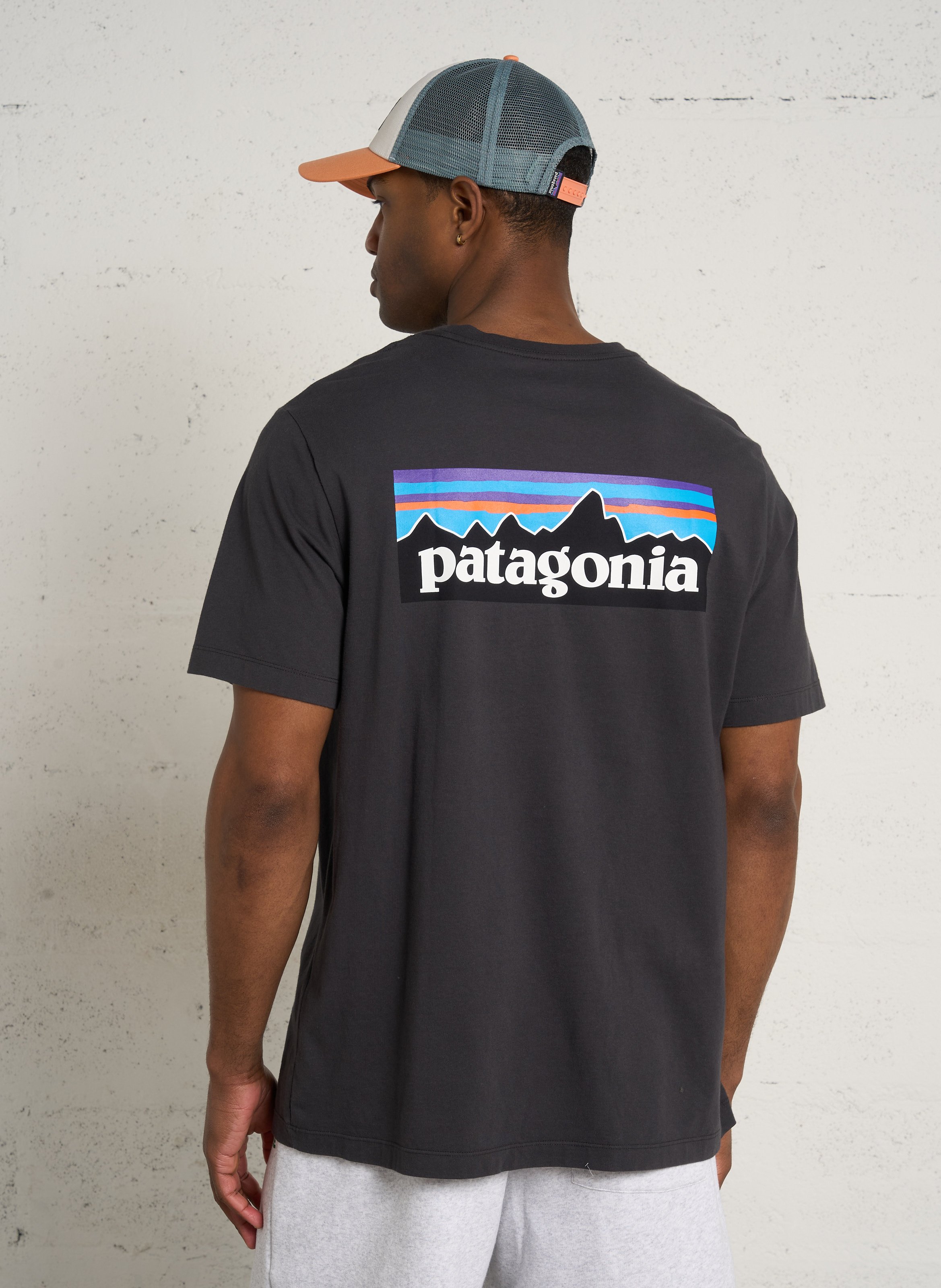Oversize T-Shirt mit Rundhalsausschnitt aus Bio-Baumwolle mit Siebdruck PATAGONIA Grau