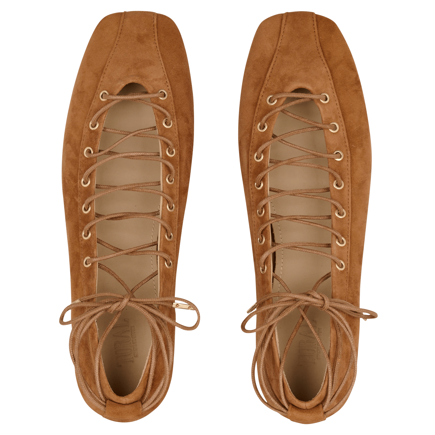 Ballerines en cuir velours TORAL Beige