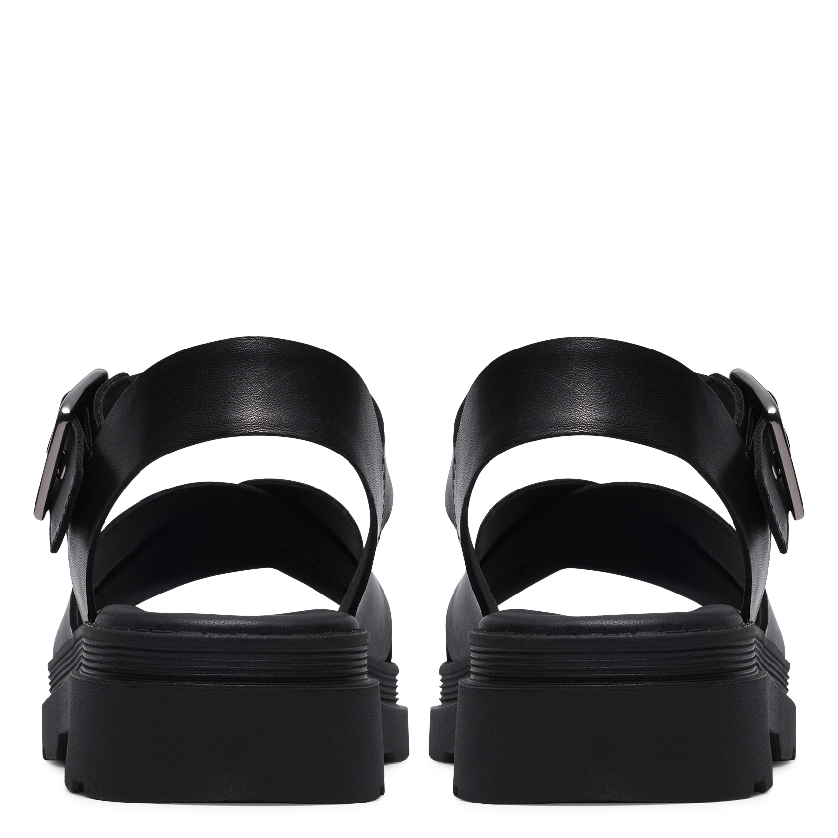 Aouda flat leather sandals CLARKS Black