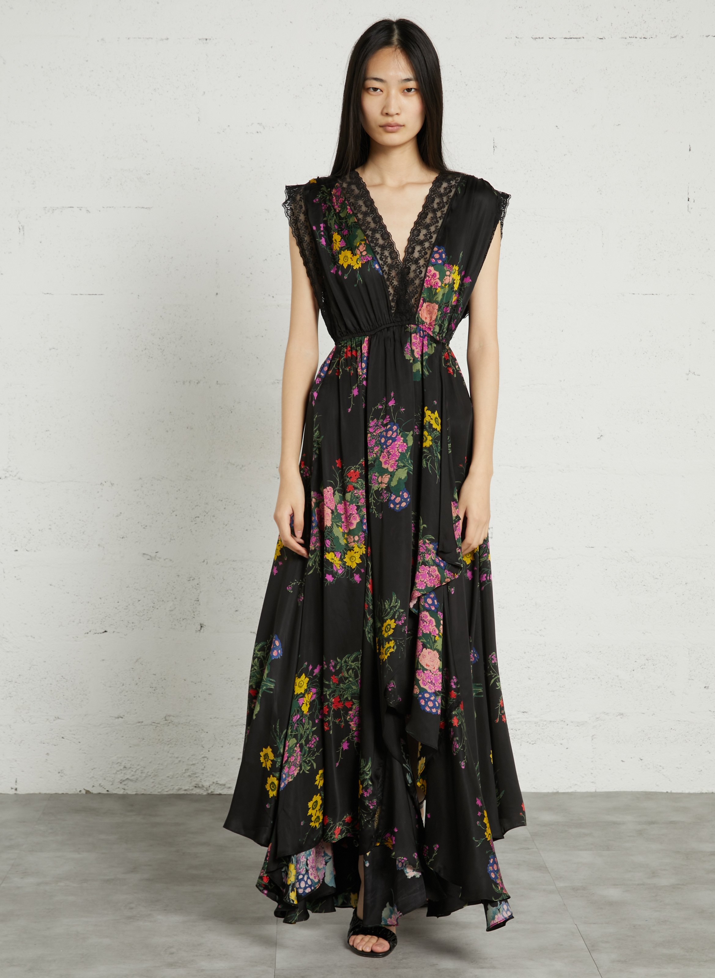 Long printed V-neck dress MES DEMOISELLES Multicolored