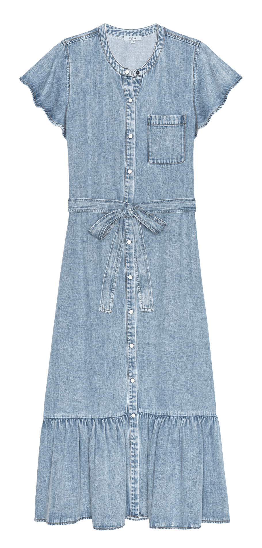 Robe midi col rond aspect jean RAILS Bleu