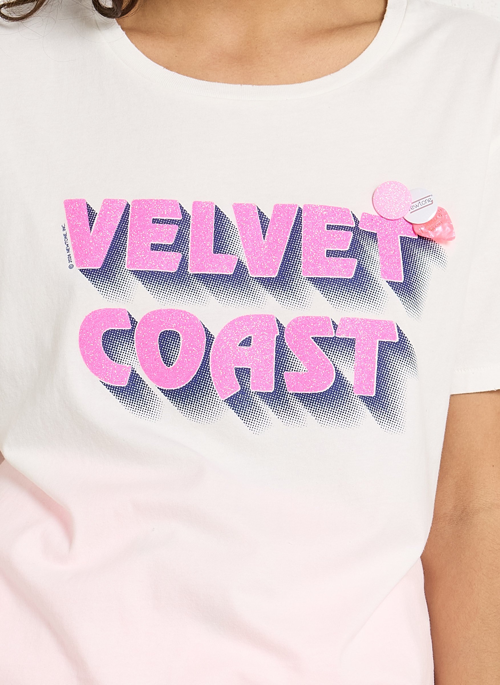 Tee-shirt ample col rond sérigraphié en coton NEWTONE Blanc