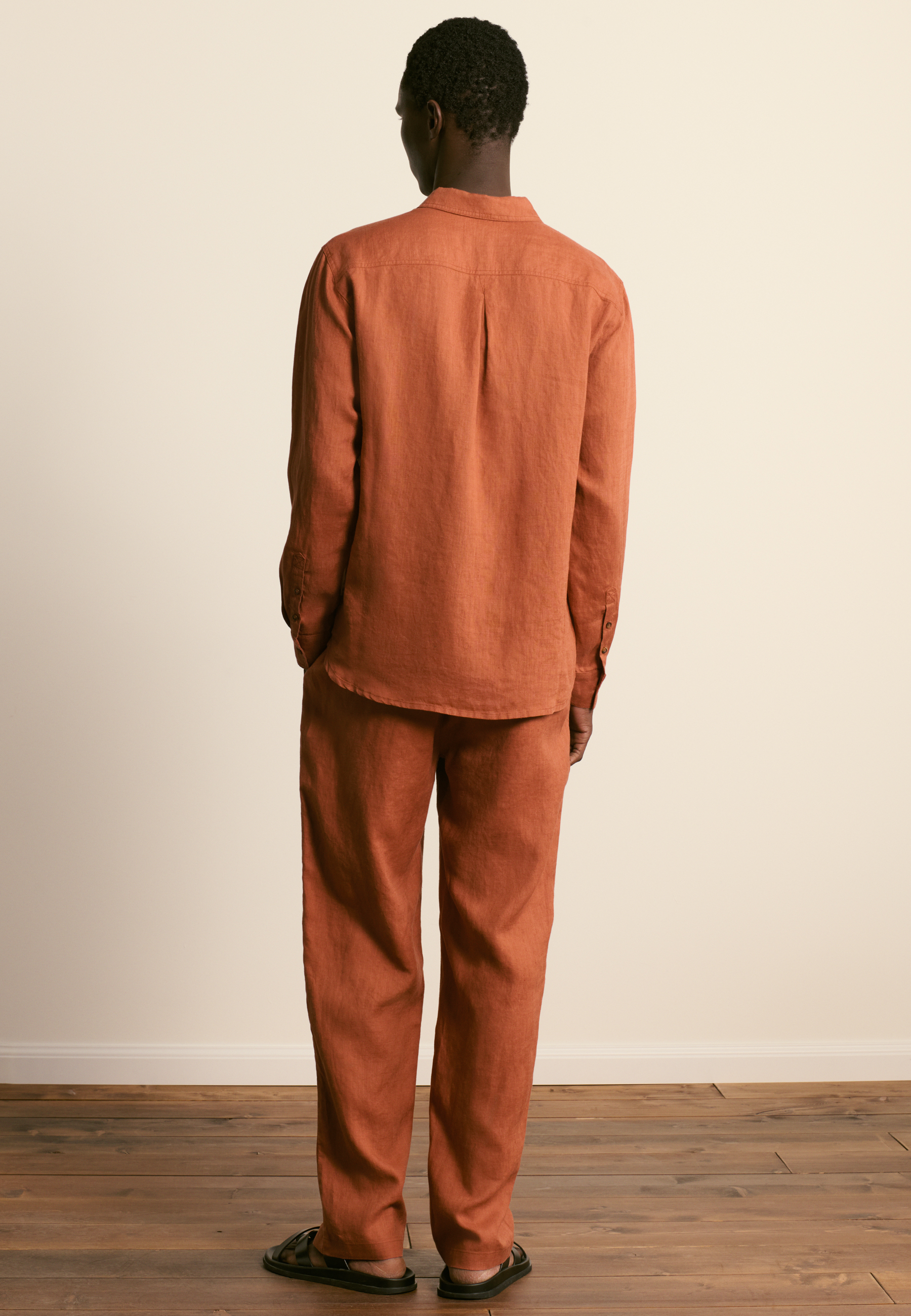 Chemise en lin MAISON MONTAGUT Marron