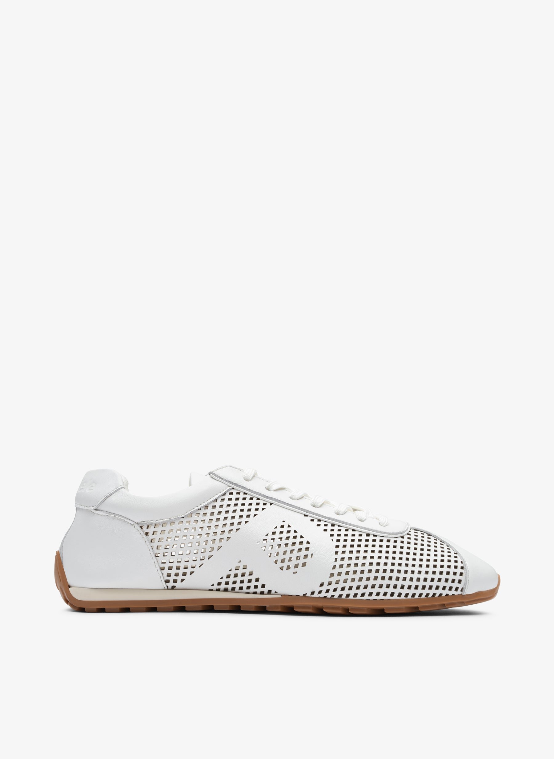 Sneakers en cuir nappa perforé blanc PARALLELE PARIS Blanc