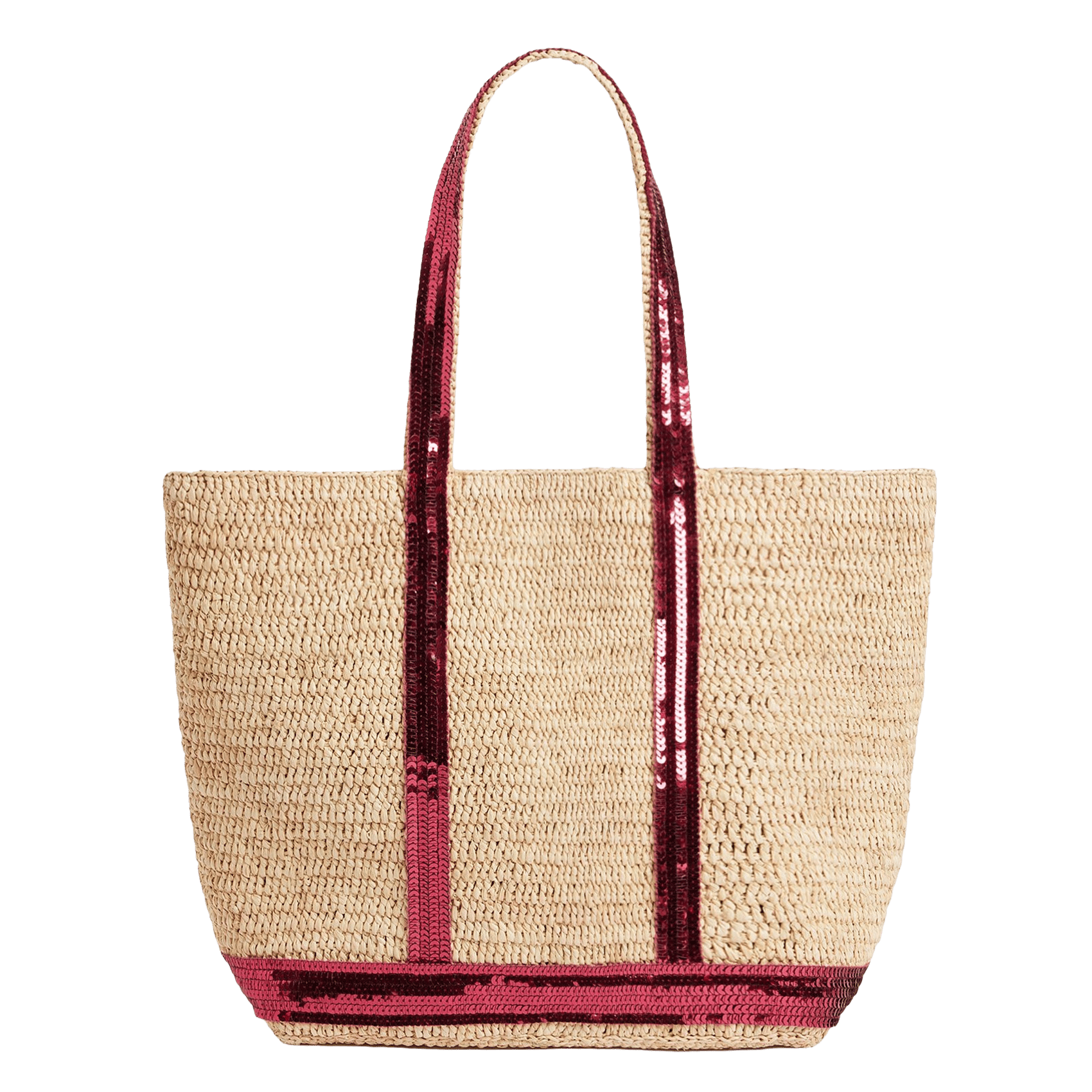 Shopper aus Bast VANESSA BRUNO Rosa