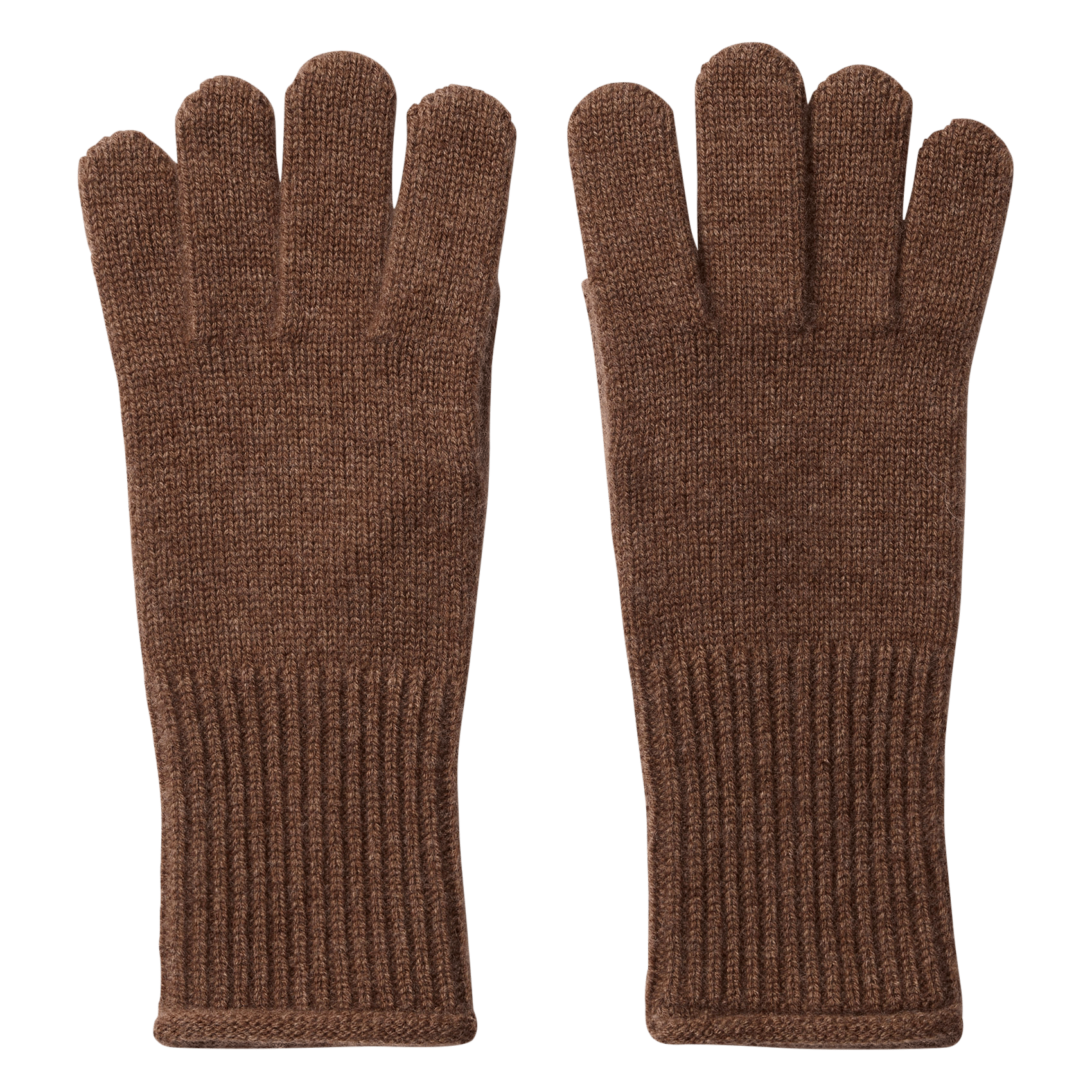 Wool and cashmere gloves SELECTED Brown
