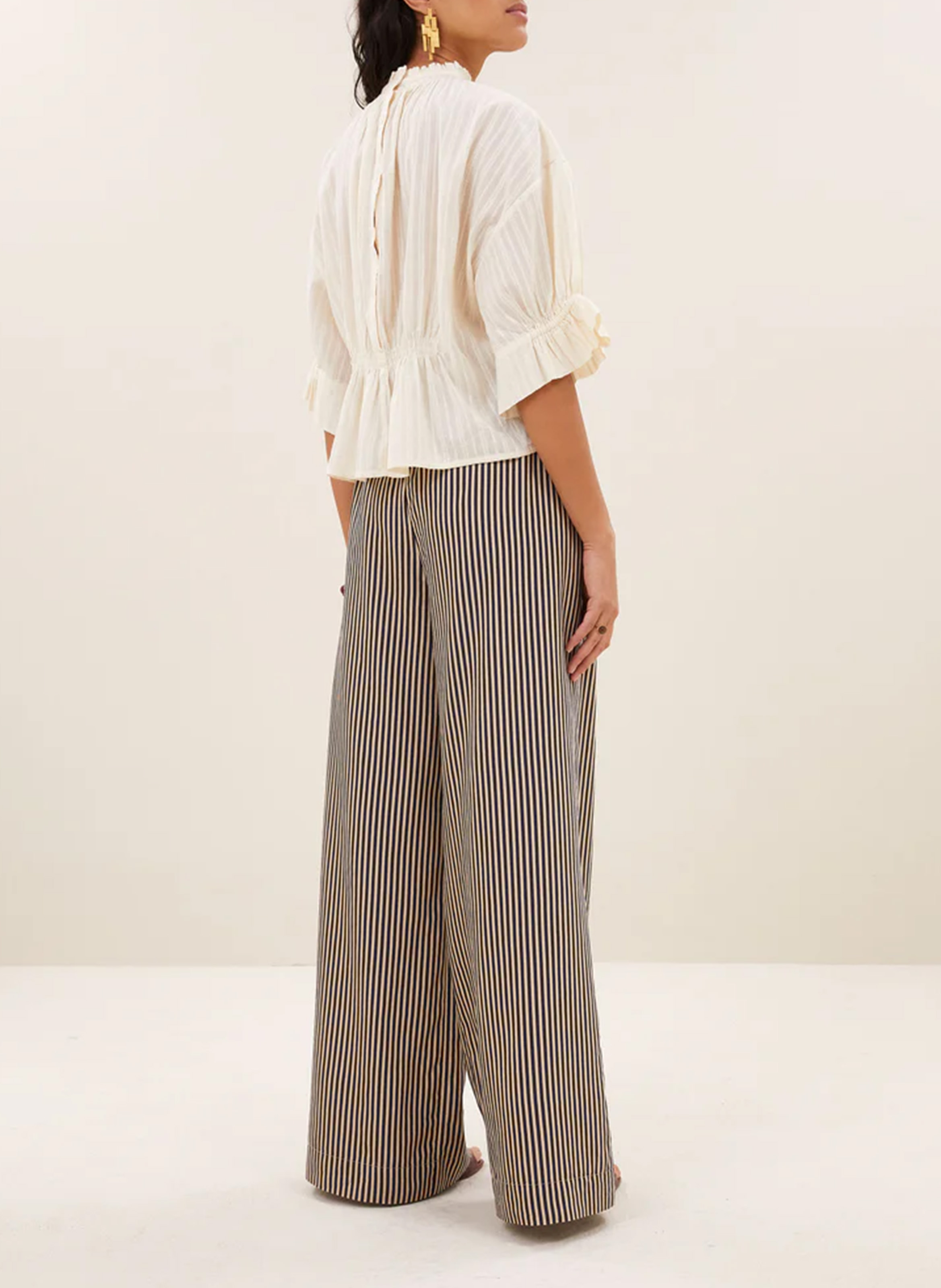 Blouse col montant en coton BY BAR Beige