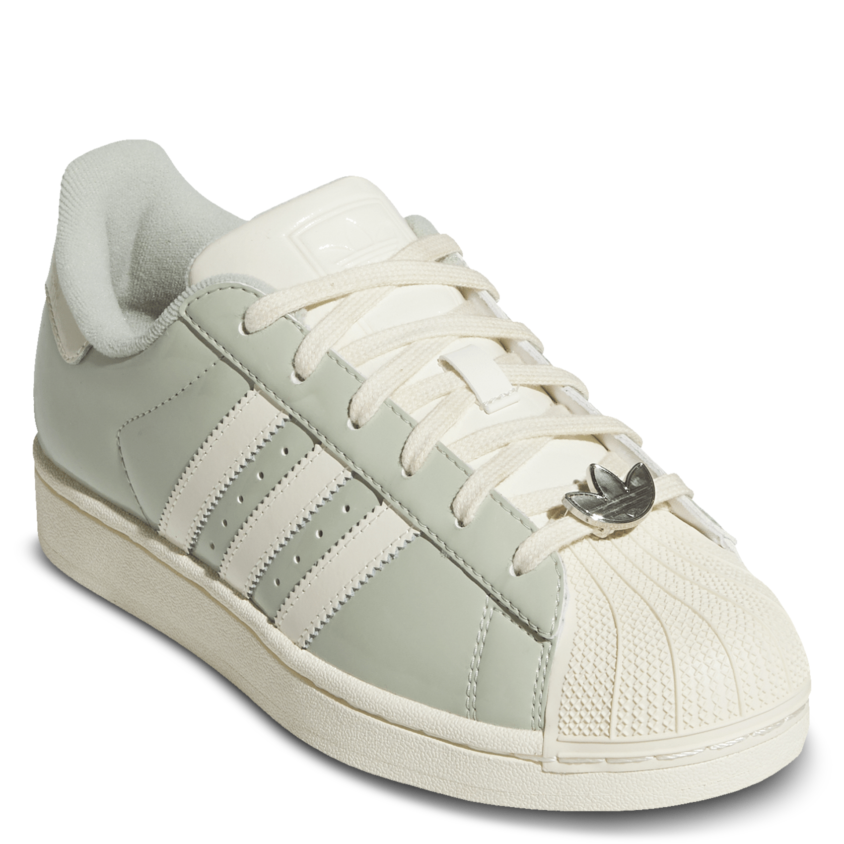 Low-top leather lace-up trainers ADIDAS Green
