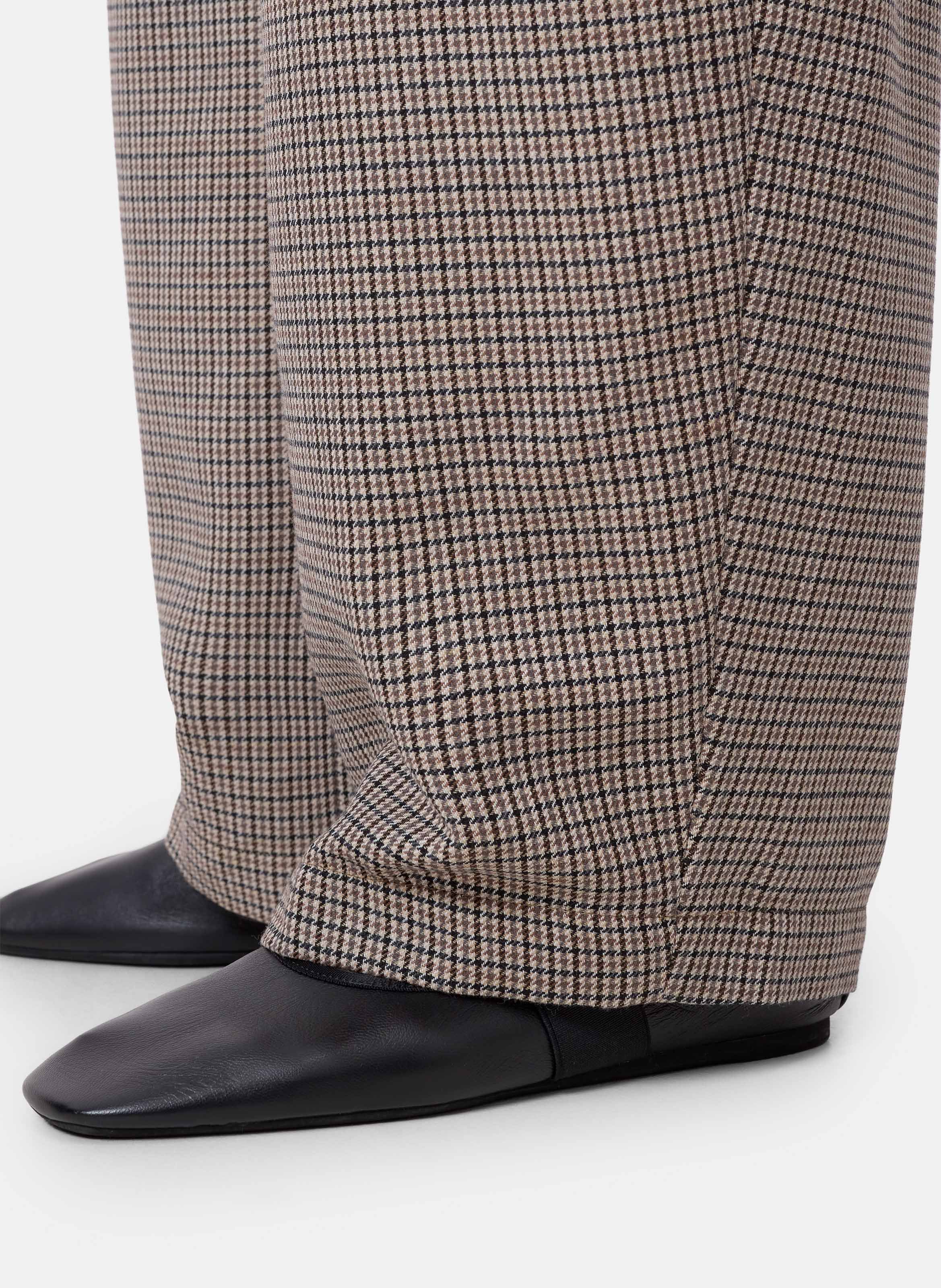 Houndstooth virgin wool blend trousers CLOSED Beige