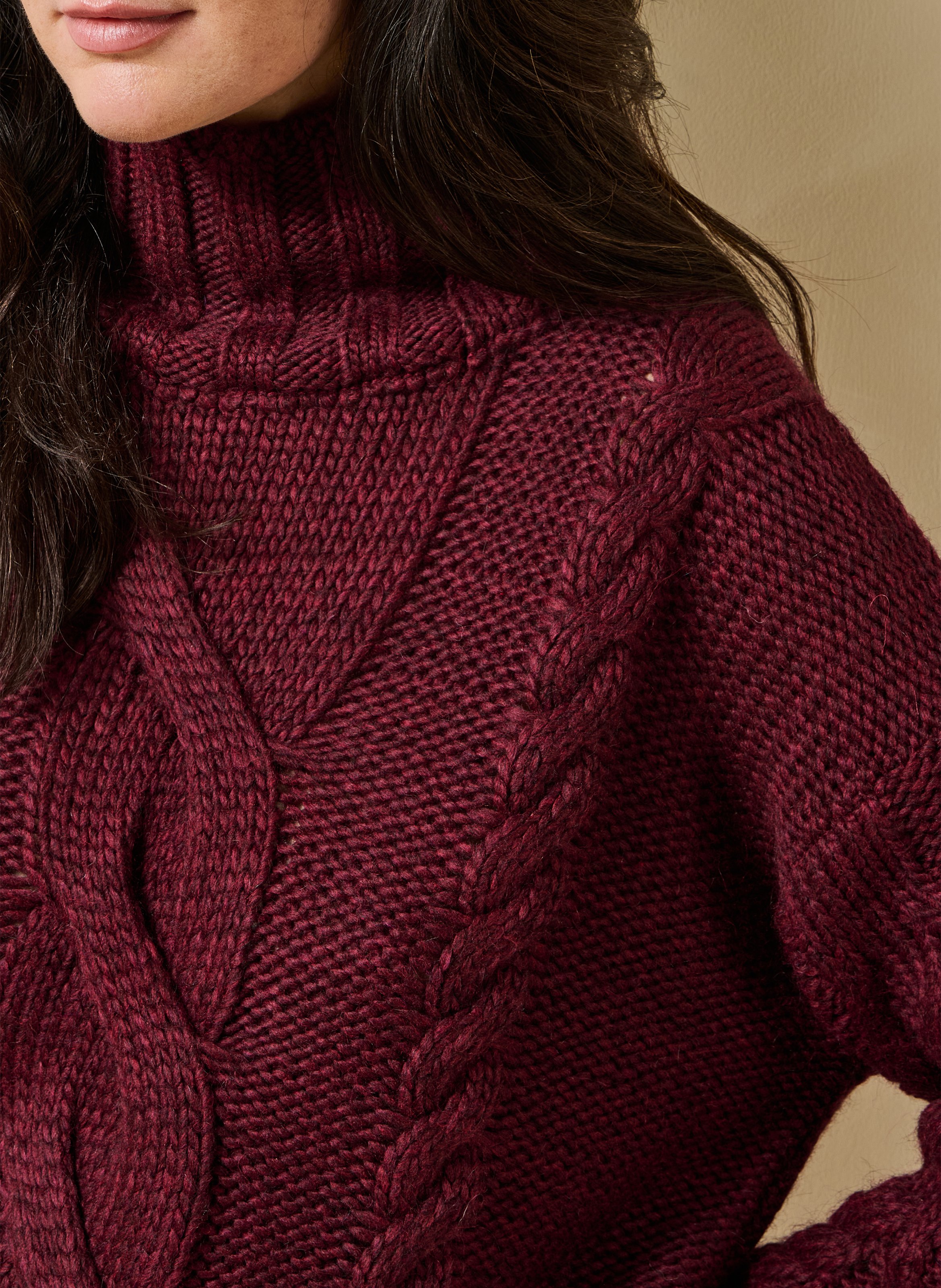 Mixed wool knit sweater LA FEE MARABOUTEE Purple