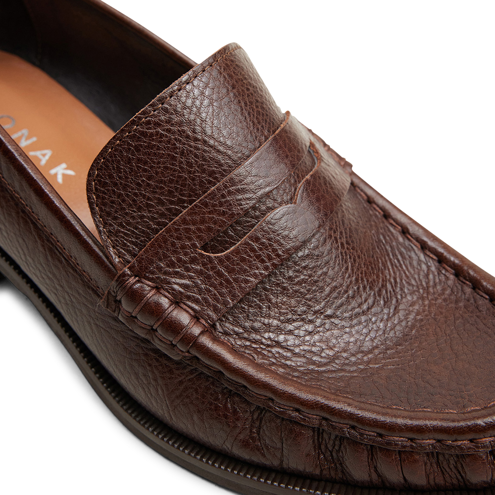 Mocassins met hakken van generfd leer JONAK Bruin